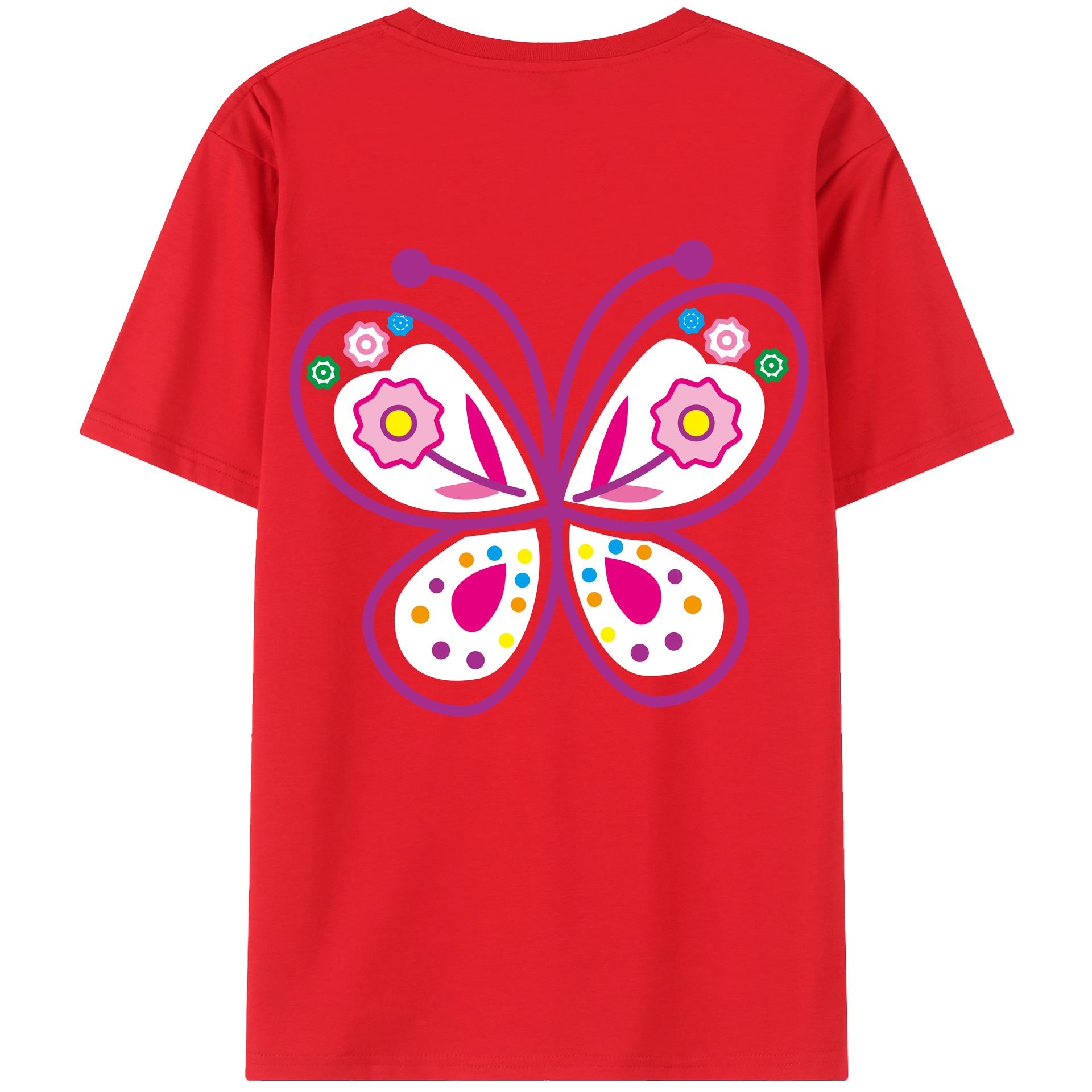 （画像用） Hello Kitty ハローキティ 綿100％ メンズ半袖Tシャツ（バックプリント） 通気性