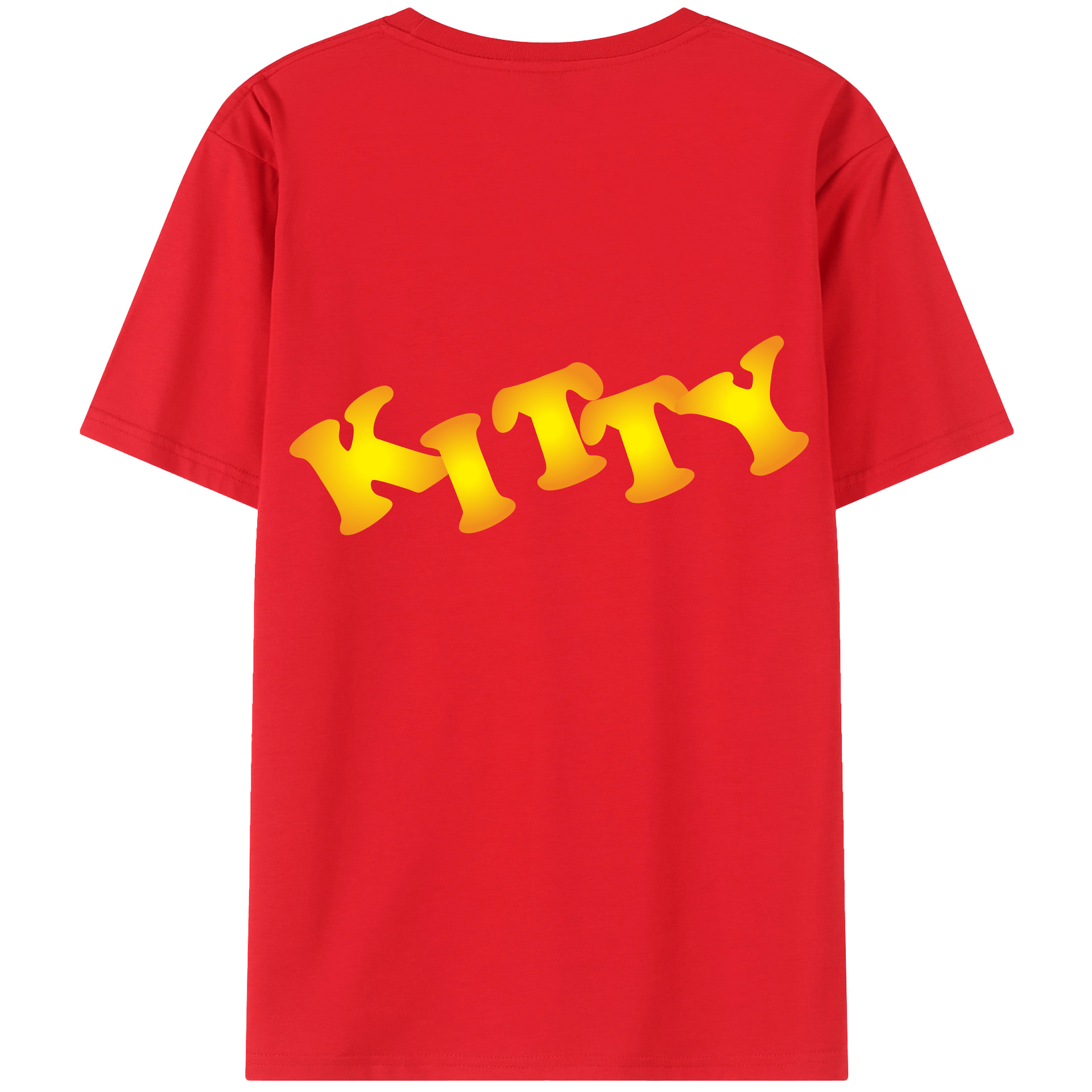 （画像用） Hello Kitty ハローキティ 綿100％ メンズ半袖Tシャツ（バックプリント） 通気性
