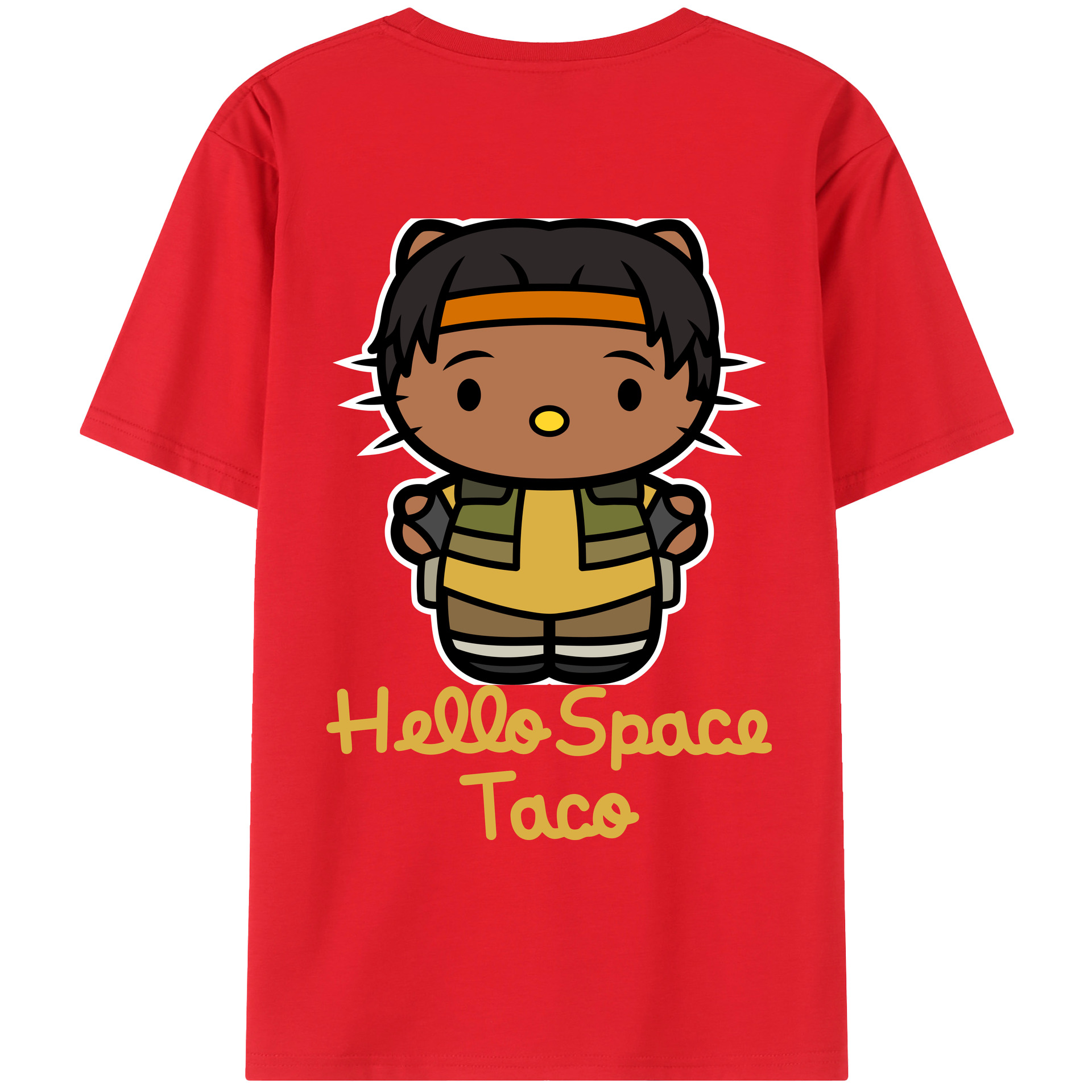 （画像用） Hello Kitty ハローキティ 綿100％ メンズ半袖Tシャツ（バックプリント） 通気性