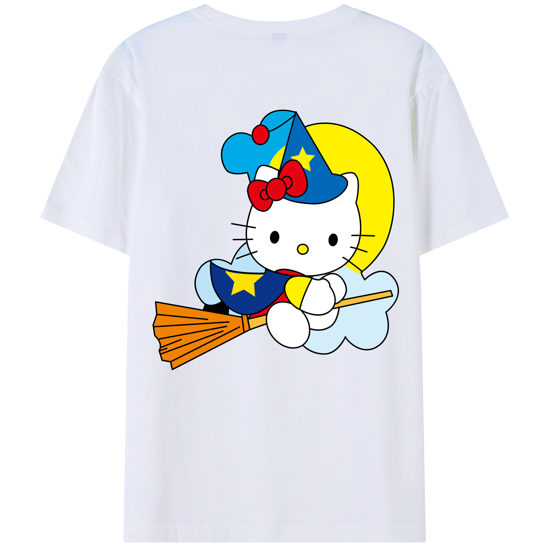 （画像用） Hello Kitty ハローキティ 綿100％ メンズ半袖Tシャツ（バックプリント） 通気性