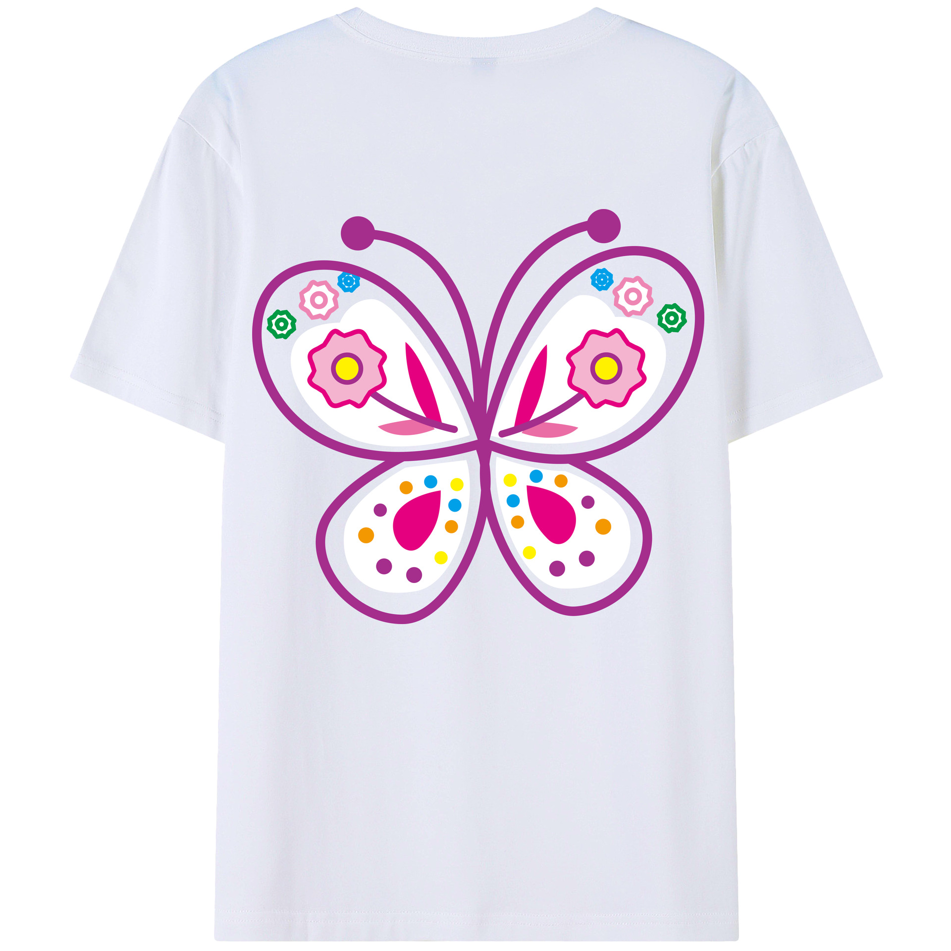 （画像用） Hello Kitty ハローキティ 綿100％ メンズ半袖Tシャツ（バックプリント） 通気性
