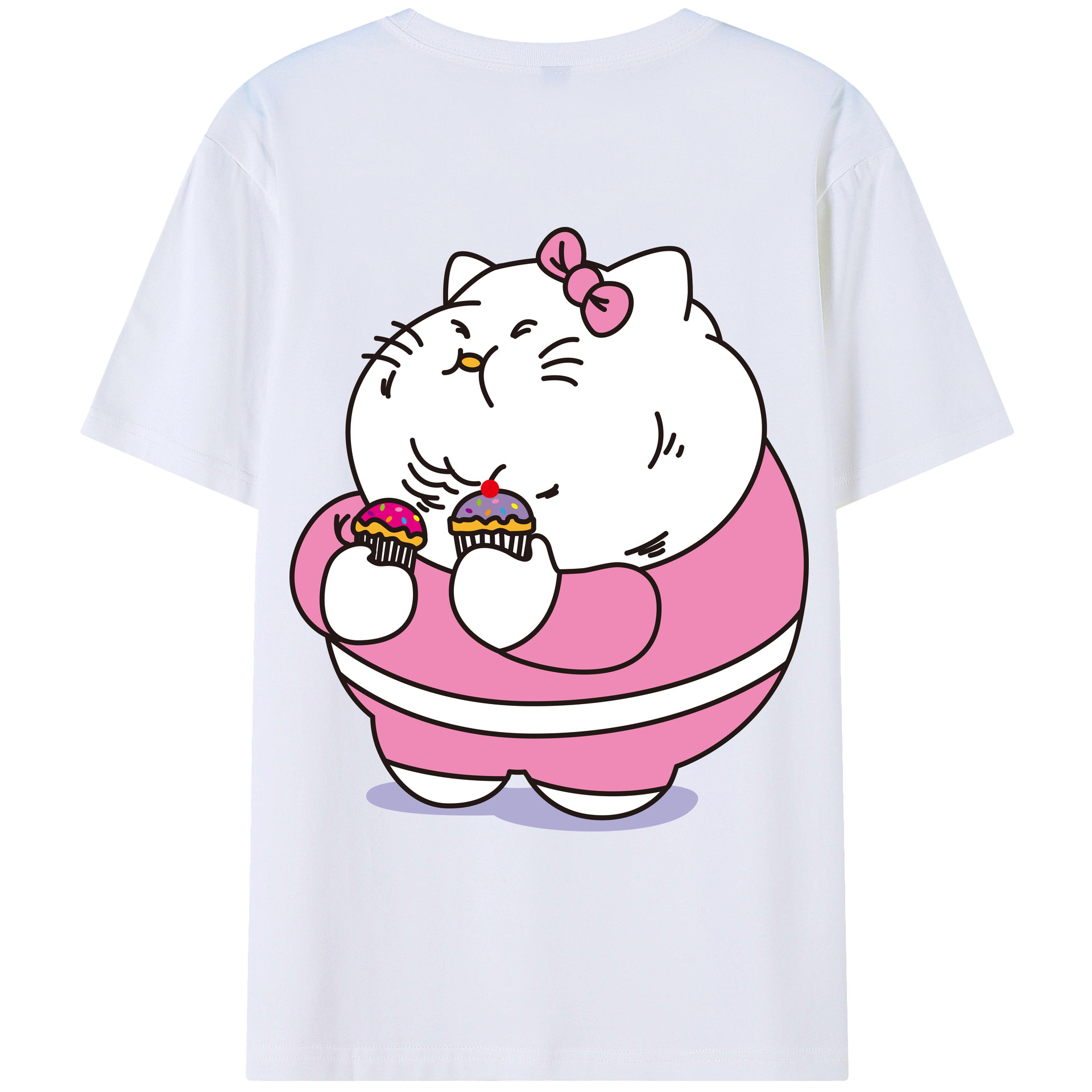 （画像用） Hello Kitty ハローキティ 綿100％ メンズ半袖Tシャツ（バックプリント） 通気性