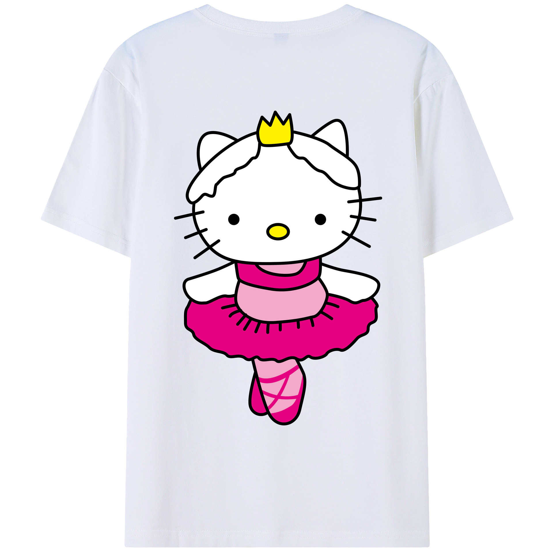 （画像用） Hello Kitty ハローキティ 綿100％ メンズ半袖Tシャツ（バックプリント） 通気性
