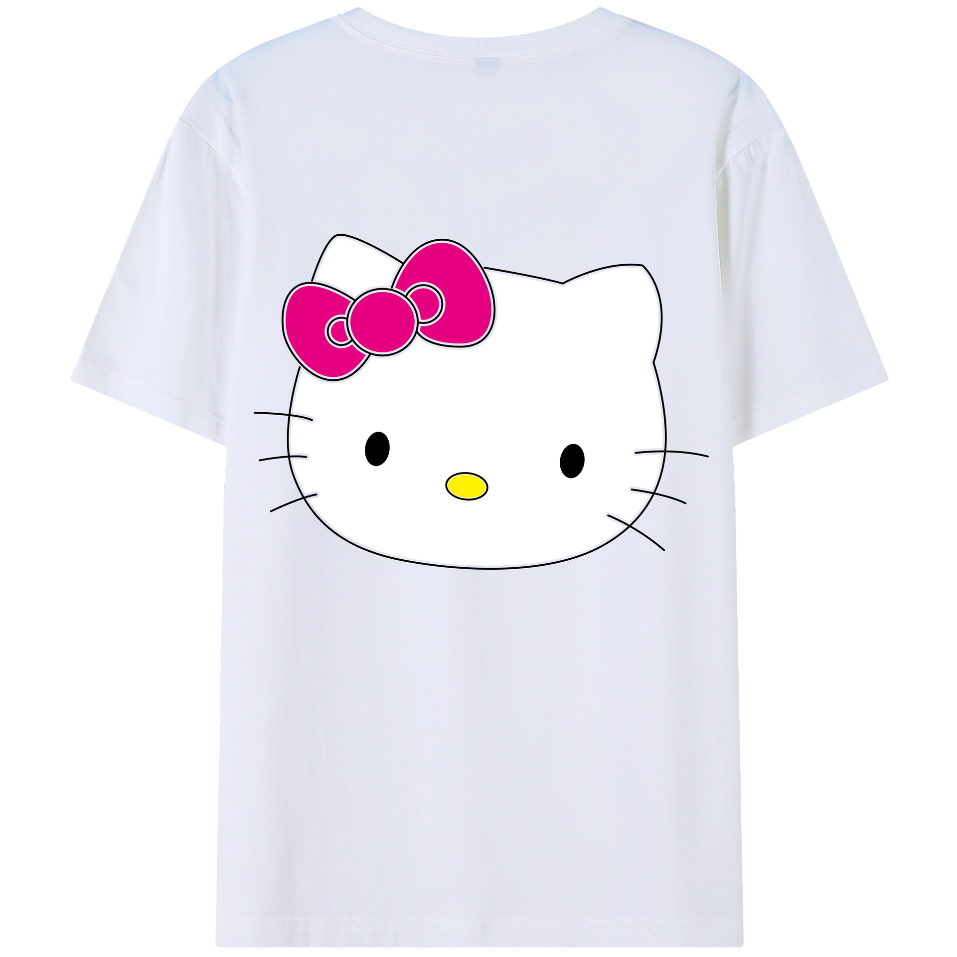 （画像用） Hello Kitty ハローキティ 綿100％ メンズ半袖Tシャツ（バックプリント） 通気性