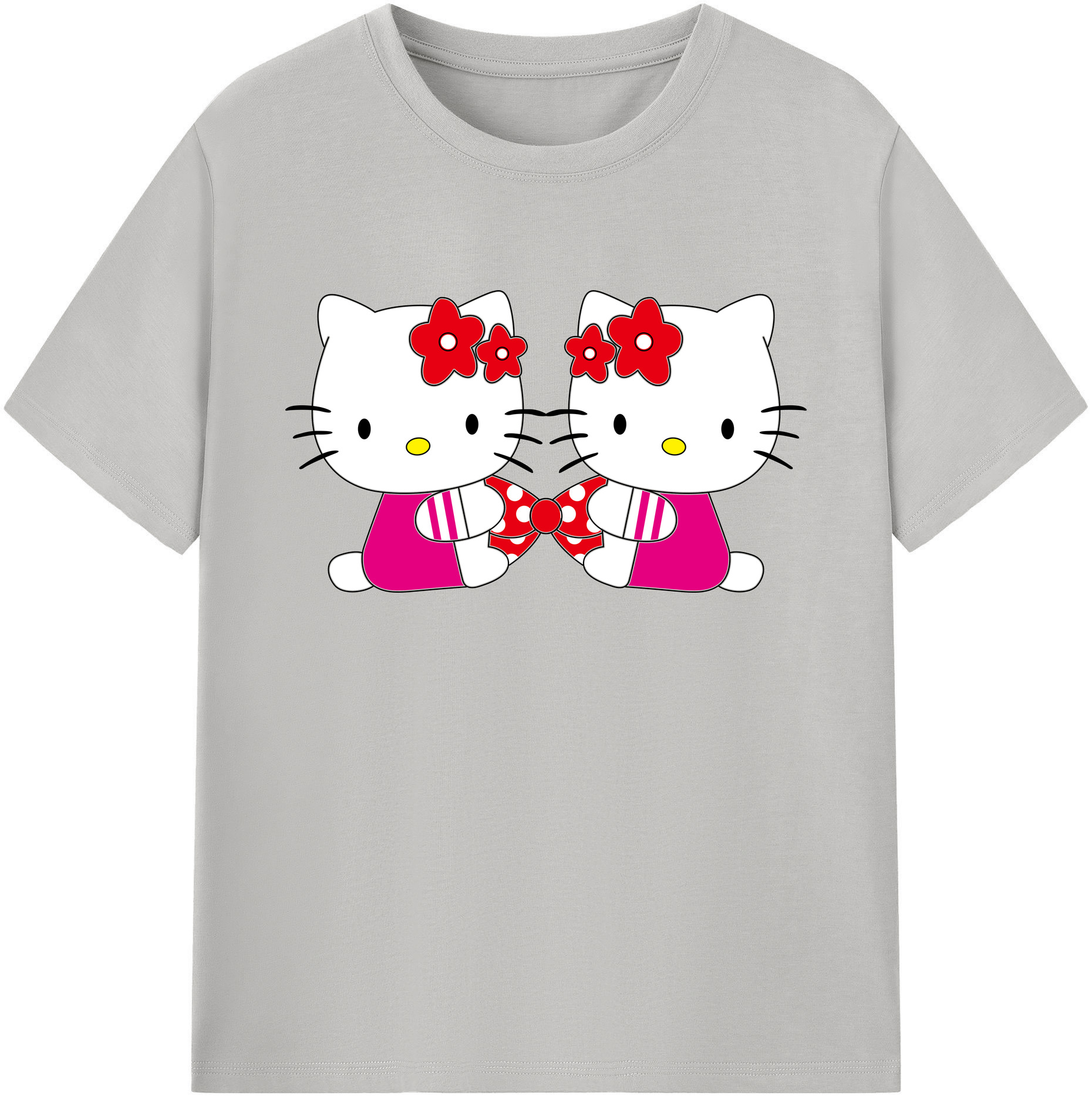 （画像用） Hello Kitty ハローキティ 綿100％ メンズ半袖Tシャツ｜肌触りやわらか＆通気性