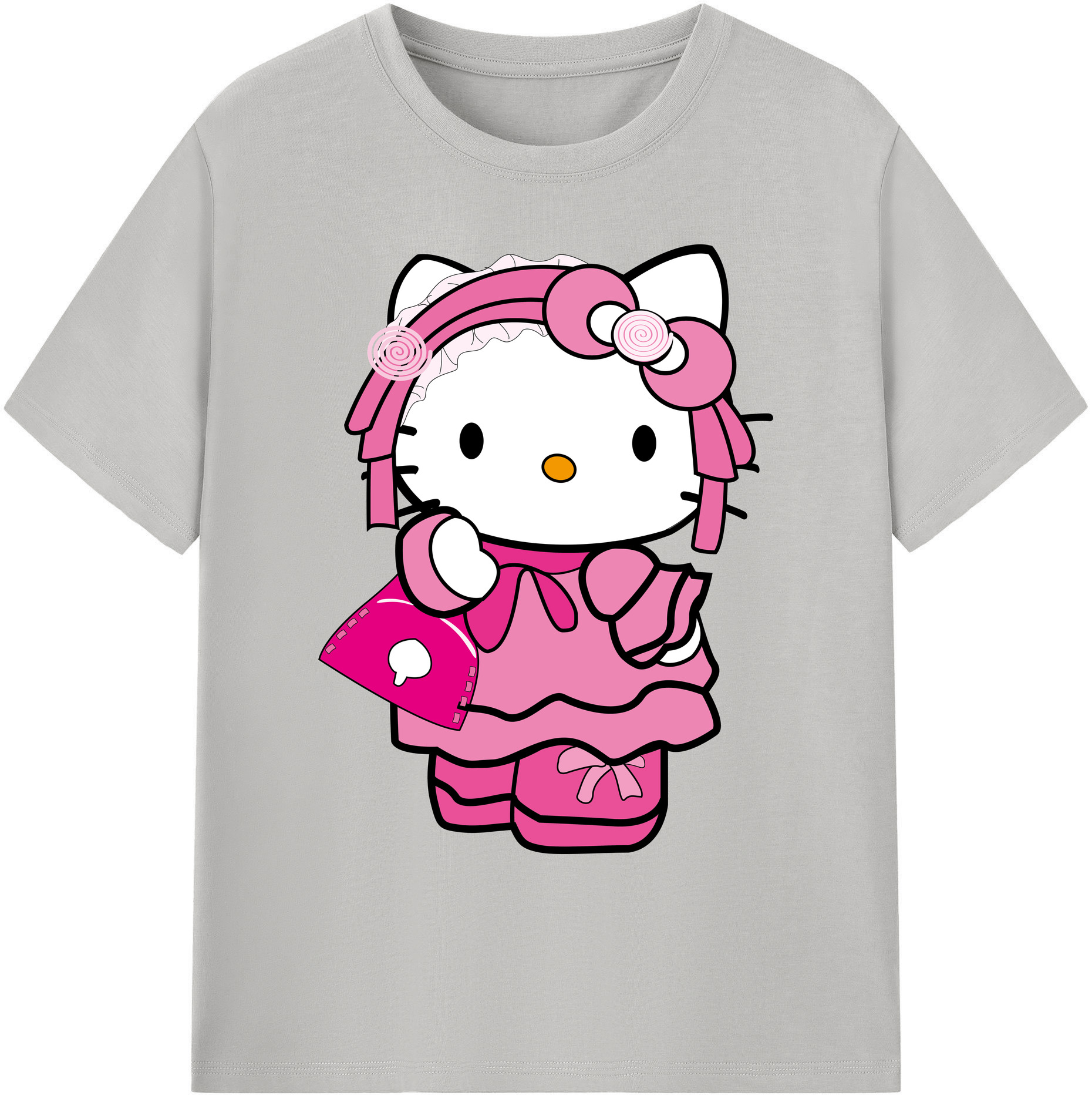 （画像用） Hello Kitty ハローキティ 綿100％ メンズ半袖Tシャツ｜肌触りやわらか＆通気性