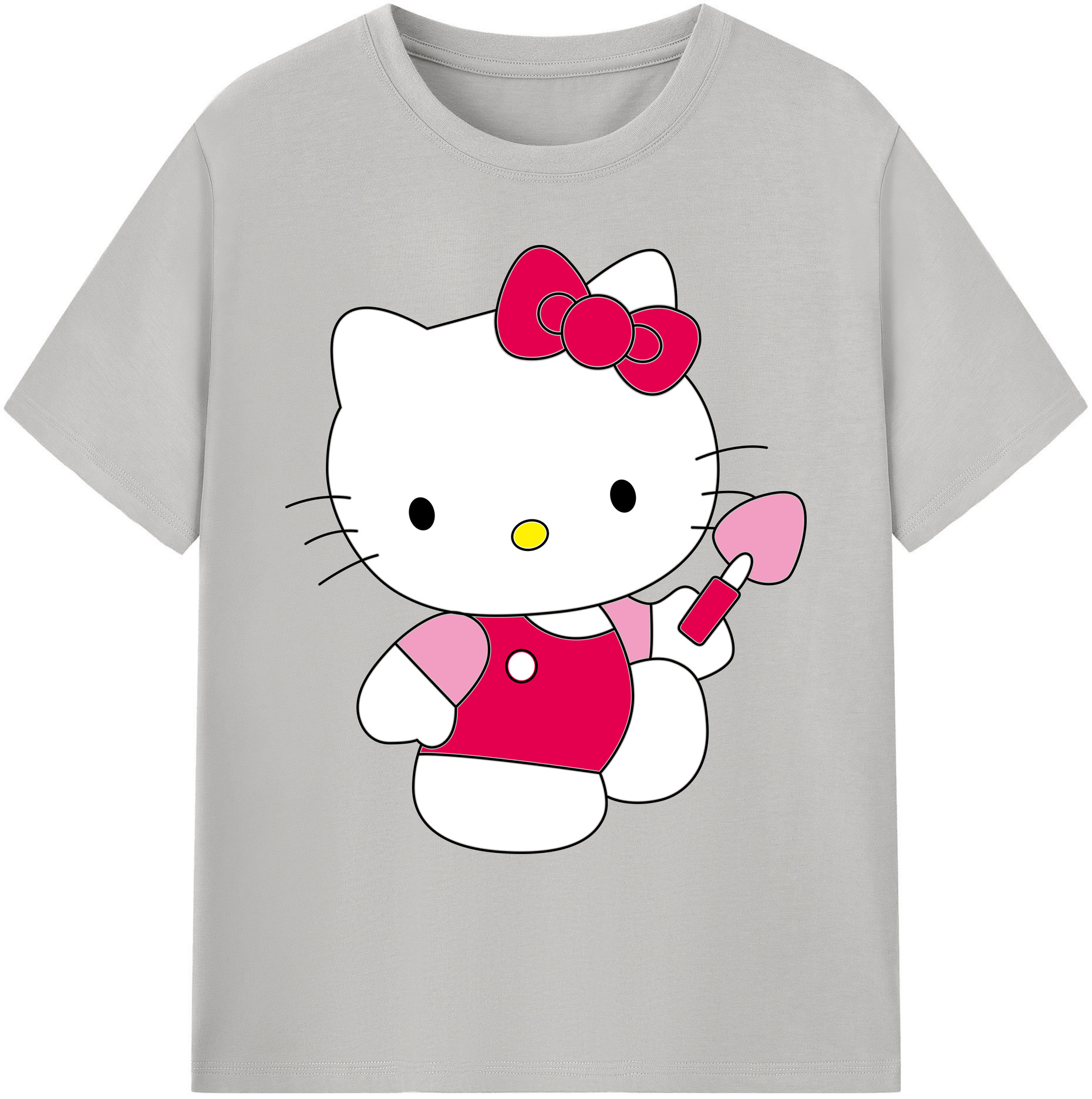 （画像用） Hello Kitty ハローキティ 綿100％ メンズ半袖Tシャツ｜肌触りやわらか＆通気性