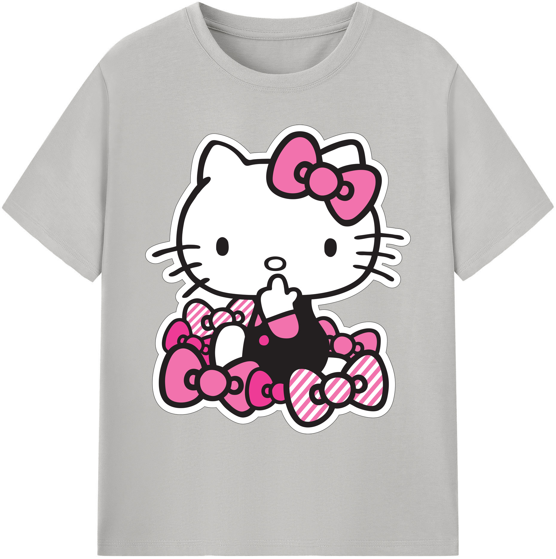 （画像用） Hello Kitty ハローキティ 綿100％ メンズ半袖Tシャツ｜肌触りやわらか＆通気性