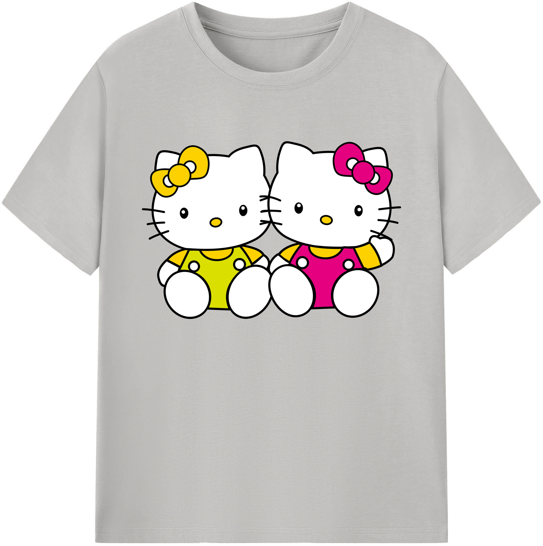 （画像用） Hello Kitty ハローキティ 綿100％ メンズ半袖Tシャツ｜肌触りやわらか＆通気性