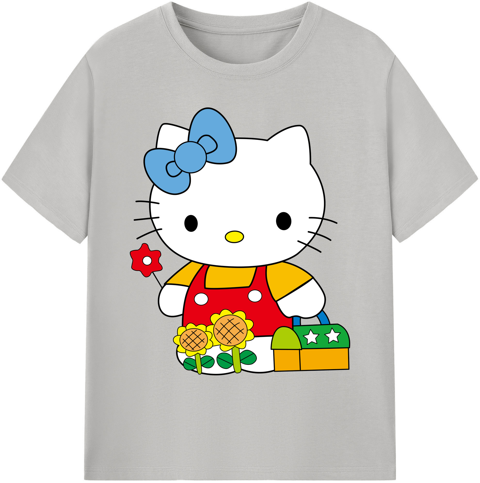 （画像用） Hello Kitty ハローキティ 綿100％ メンズ半袖Tシャツ｜肌触りやわらか＆通気性