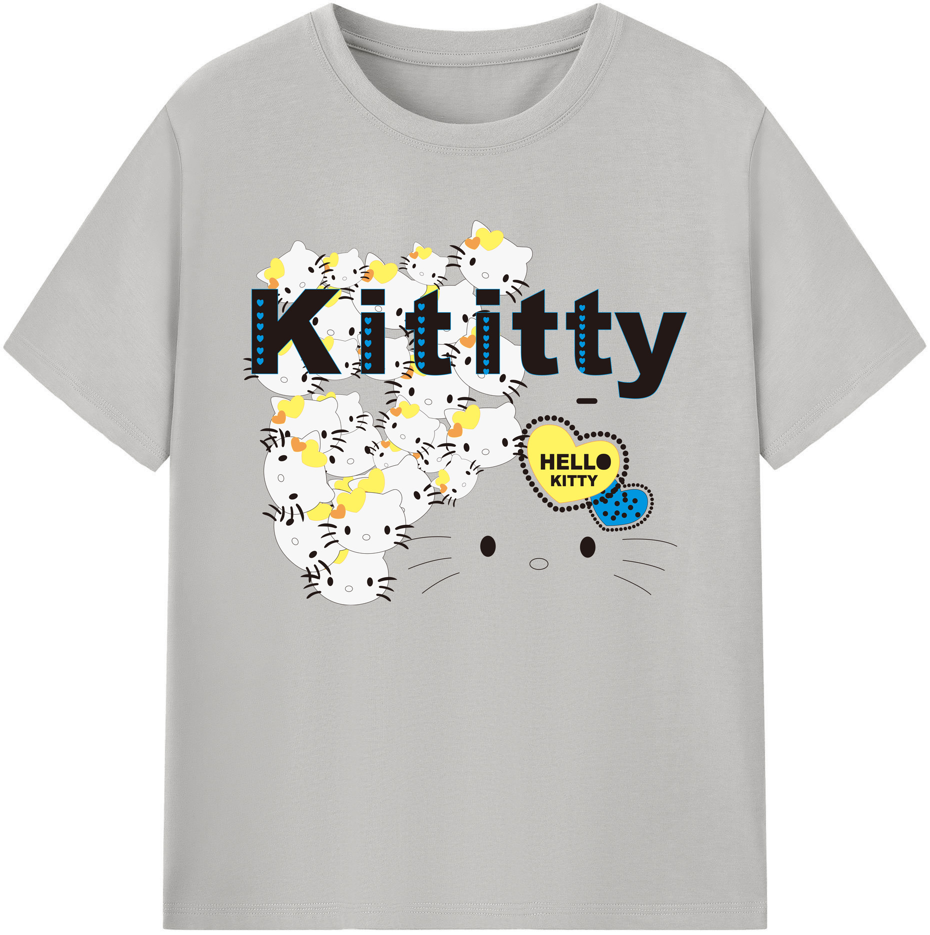 （画像用） Hello Kitty ハローキティ 綿100％ メンズ半袖Tシャツ｜肌触りやわらか＆通気性