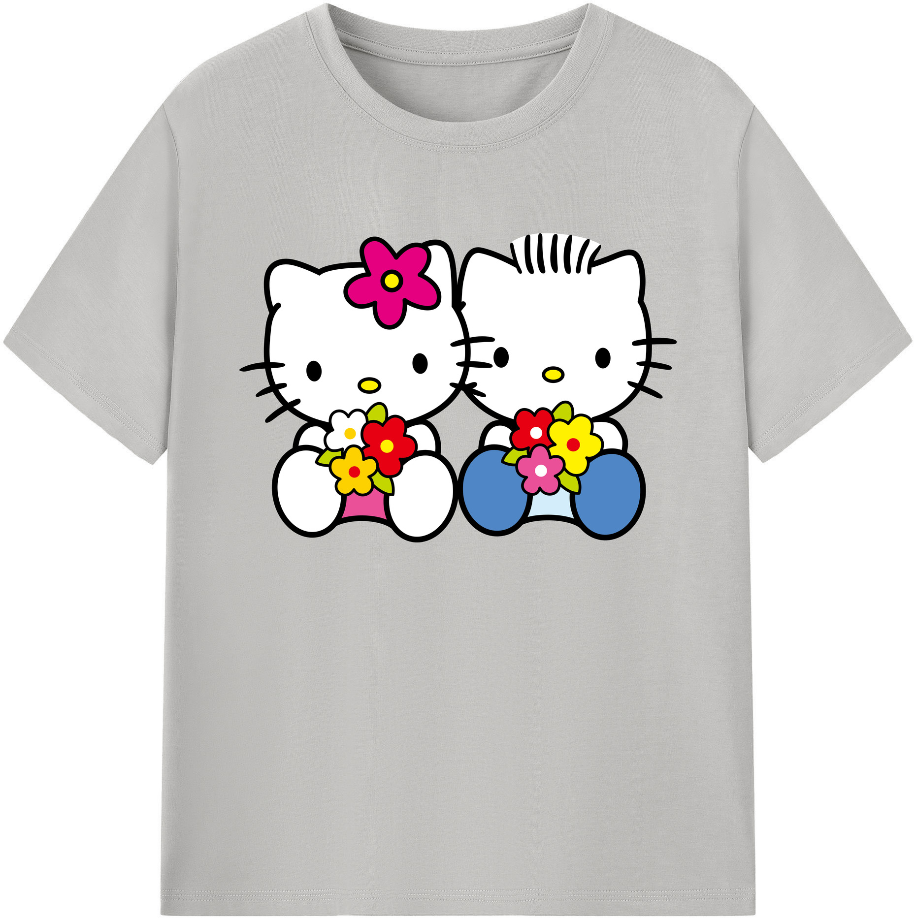 （画像用） Hello Kitty ハローキティ 綿100％ メンズ半袖Tシャツ｜肌触りやわらか＆通気性
