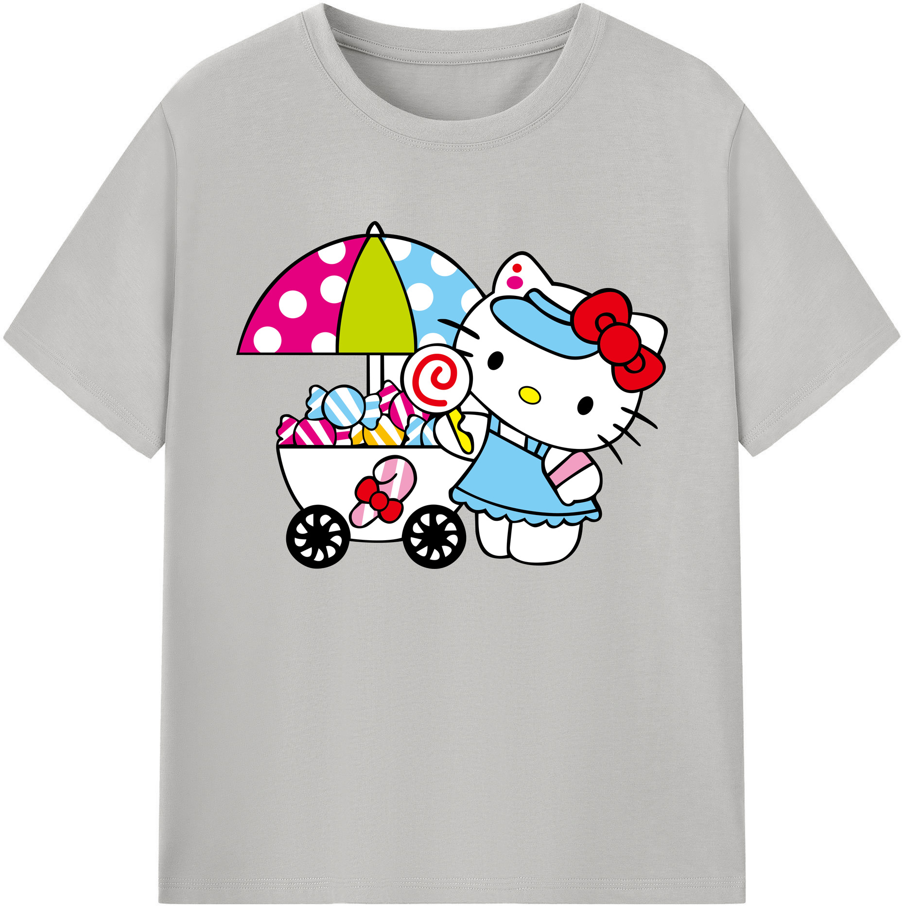 （画像用） Hello Kitty ハローキティ 綿100％ メンズ半袖Tシャツ｜肌触りやわらか＆通気性