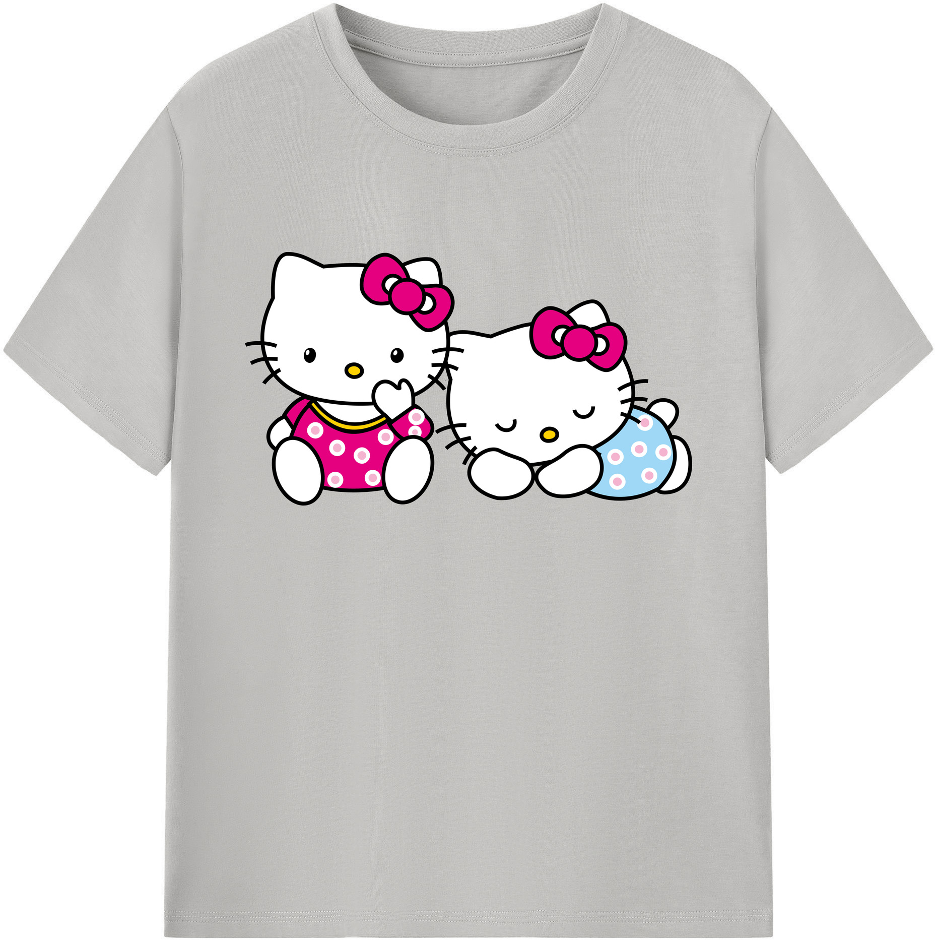 （画像用） Hello Kitty ハローキティ 綿100％ メンズ半袖Tシャツ｜肌触りやわらか＆通気性