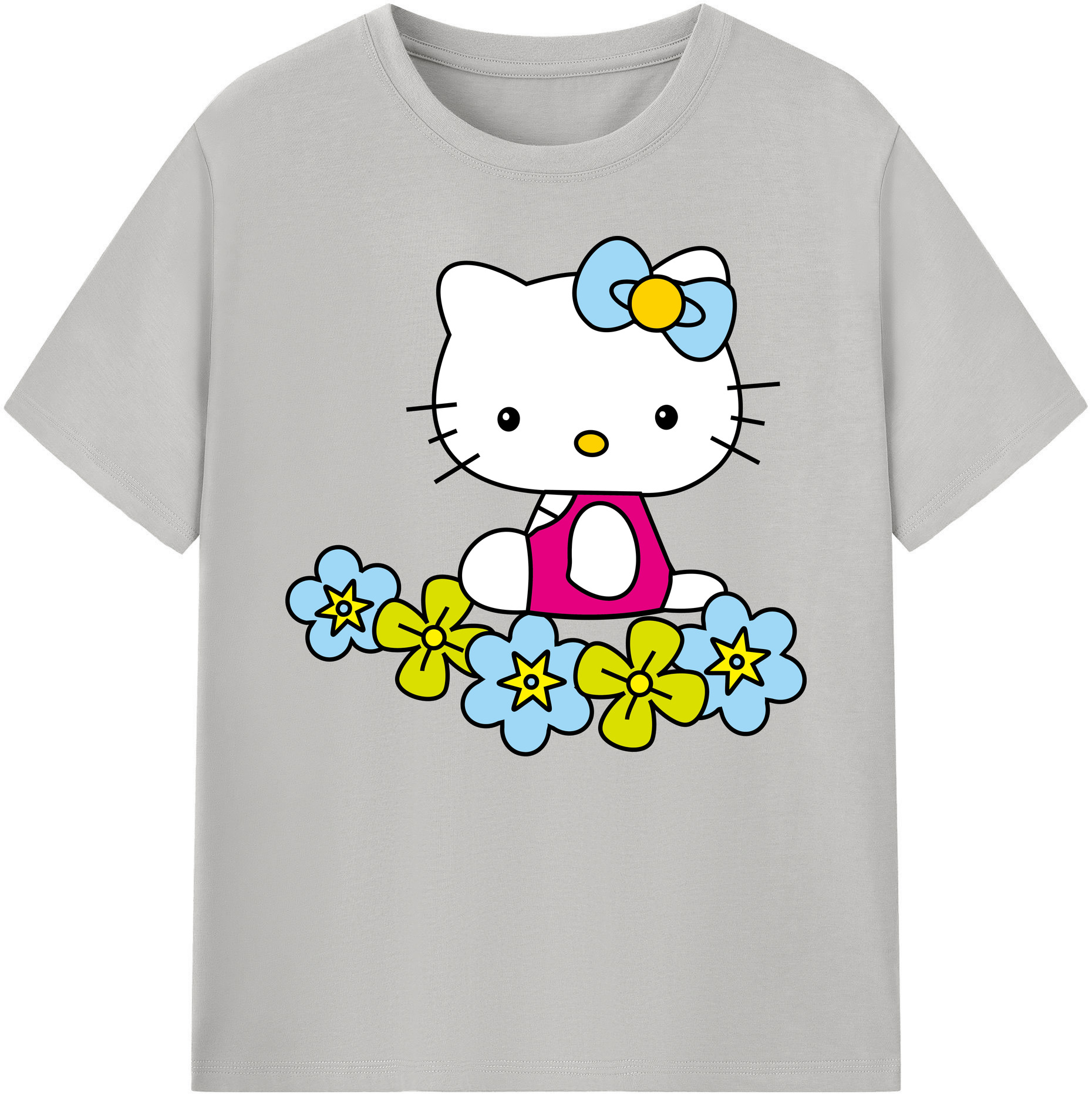（画像用） Hello Kitty ハローキティ 綿100％ メンズ半袖Tシャツ｜肌触りやわらか＆通気性