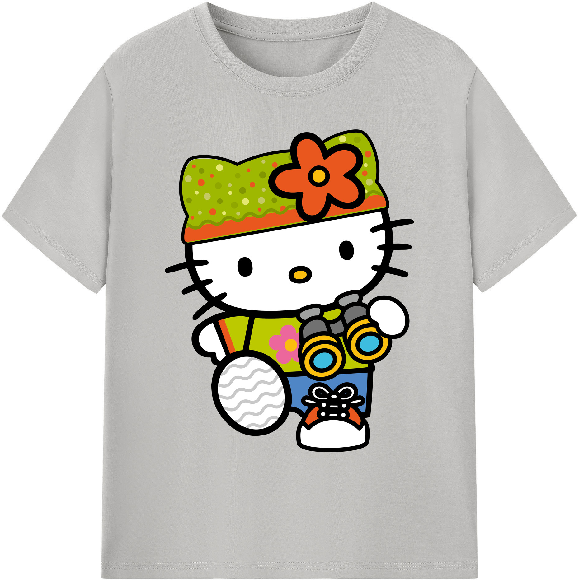 （画像用） Hello Kitty ハローキティ 綿100％ メンズ半袖Tシャツ｜肌触りやわらか＆通気性