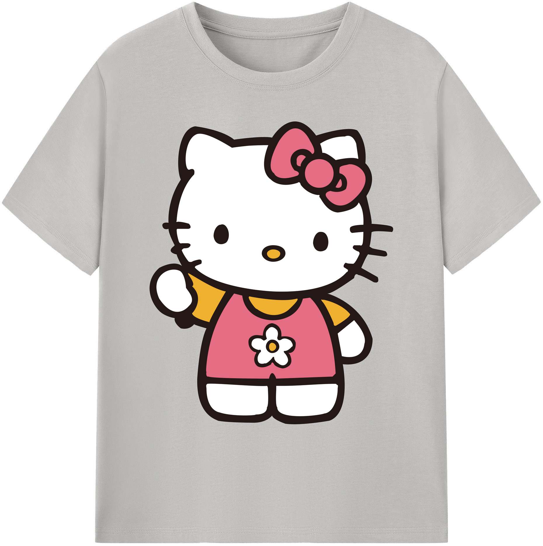 （画像用） Hello Kitty ハローキティ 綿100％ メンズ半袖Tシャツ｜肌触りやわらか＆通気性