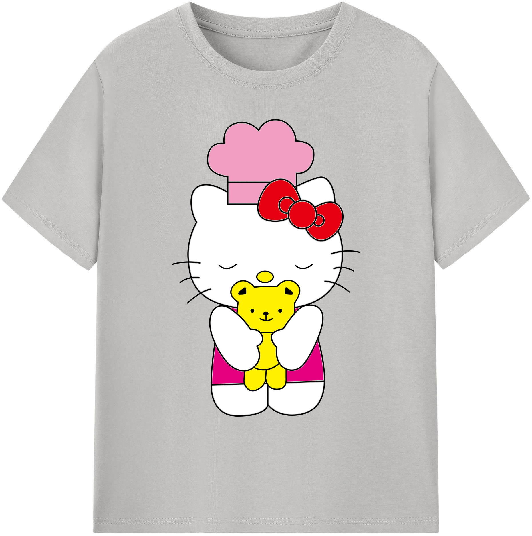 （画像用） Hello Kitty ハローキティ 綿100％ メンズ半袖Tシャツ｜肌触りやわらか＆通気性