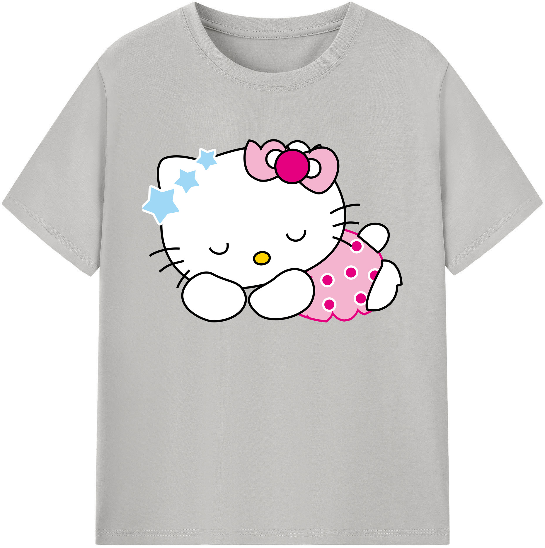 （画像用） Hello Kitty ハローキティ 綿100％ メンズ半袖Tシャツ｜肌触りやわらか＆通気性