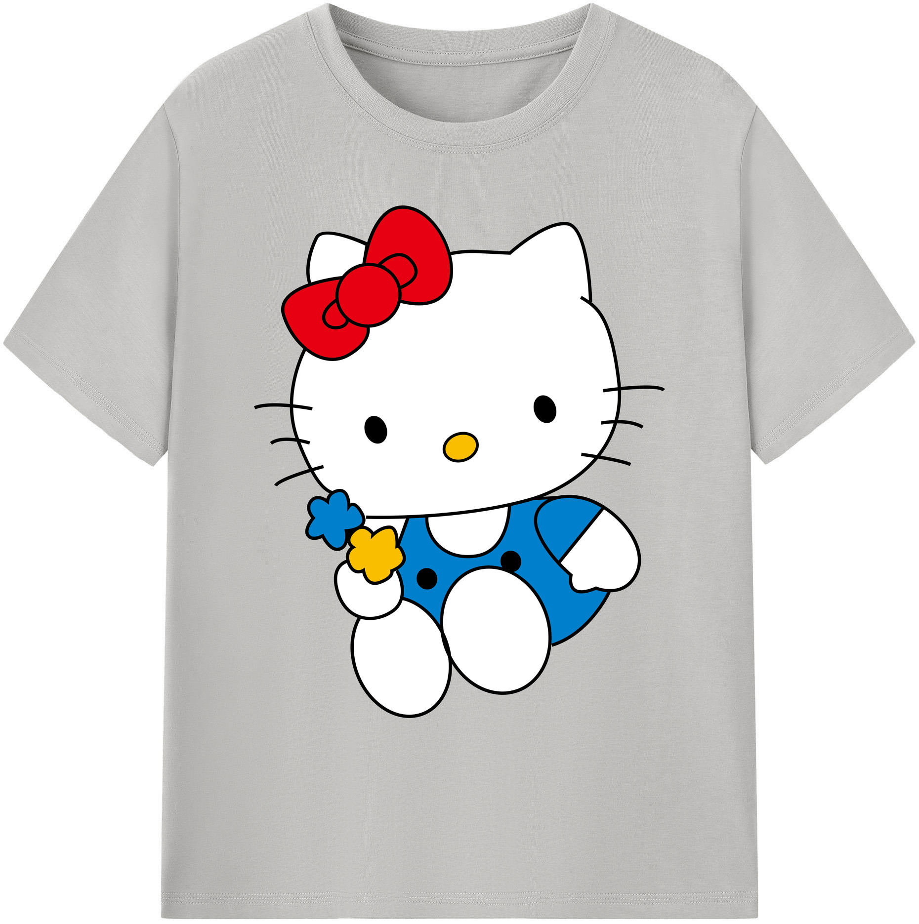 （画像用） Hello Kitty ハローキティ 綿100％ メンズ半袖Tシャツ｜肌触りやわらか＆通気性