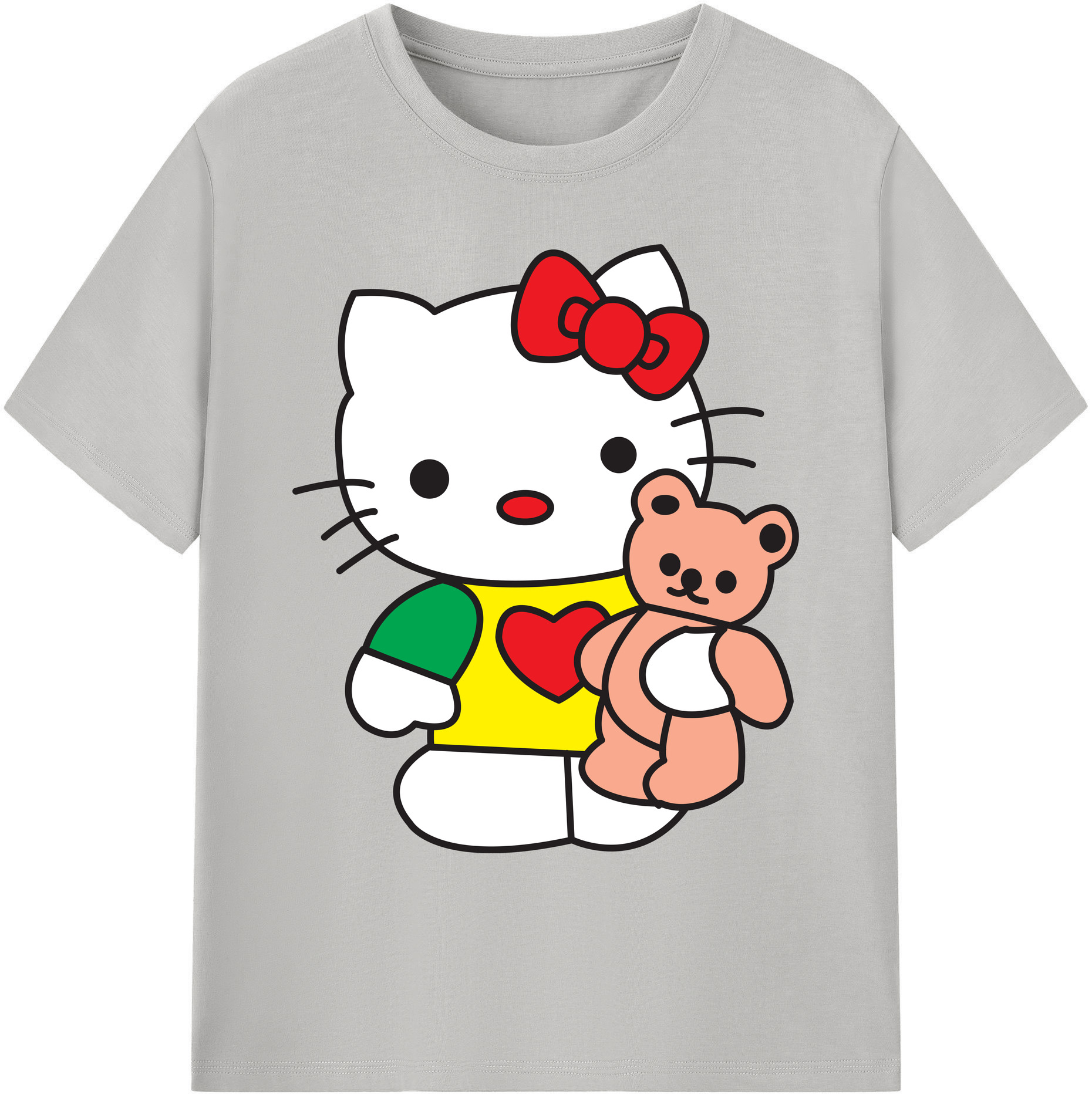 （画像用） Hello Kitty ハローキティ 綿100％ メンズ半袖Tシャツ｜肌触りやわらか＆通気性