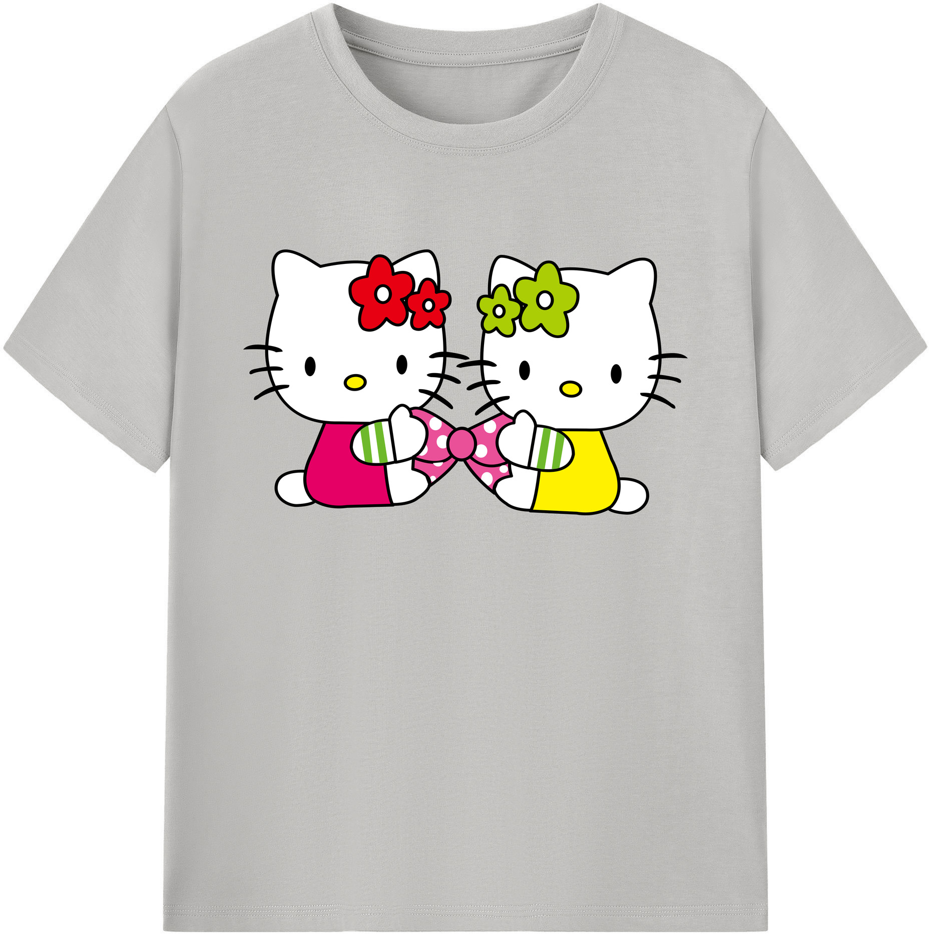 （画像用） Hello Kitty ハローキティ 綿100％ メンズ半袖Tシャツ｜肌触りやわらか＆通気性