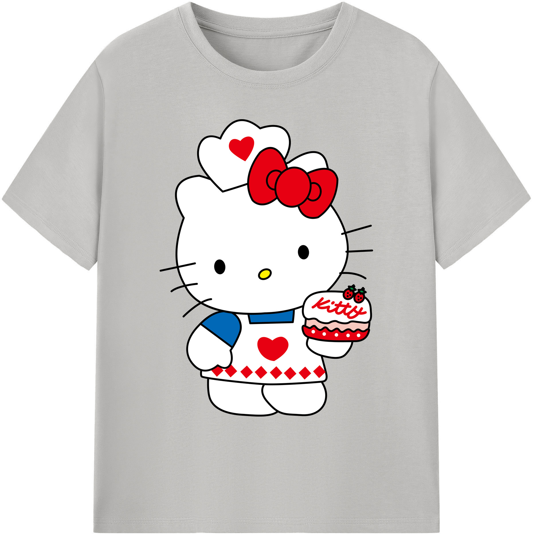 （画像用） Hello Kitty ハローキティ 綿100％ メンズ半袖Tシャツ｜肌触りやわらか＆通気性