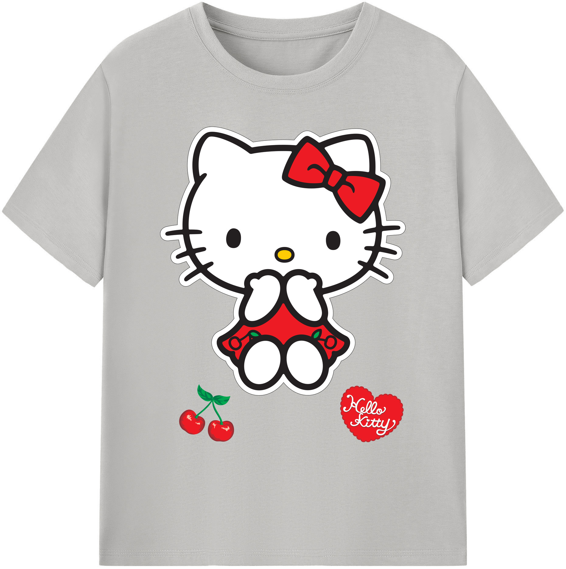 （画像用） Hello Kitty ハローキティ 綿100％ メンズ半袖Tシャツ｜肌触りやわらか＆通気性