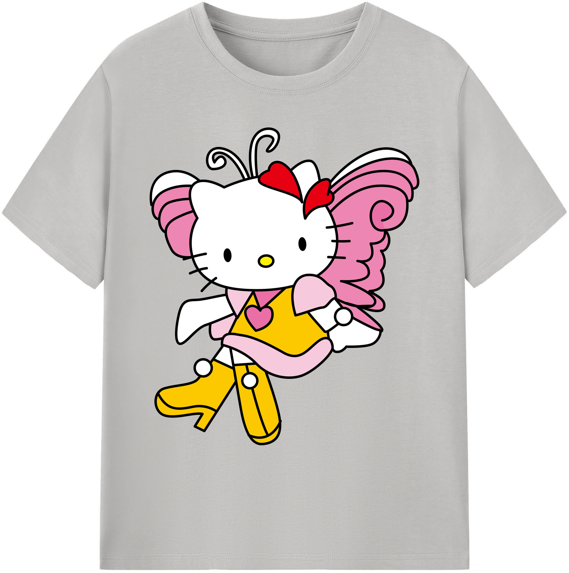 （画像用） Hello Kitty ハローキティ 綿100％ メンズ半袖Tシャツ｜肌触りやわらか＆通気性