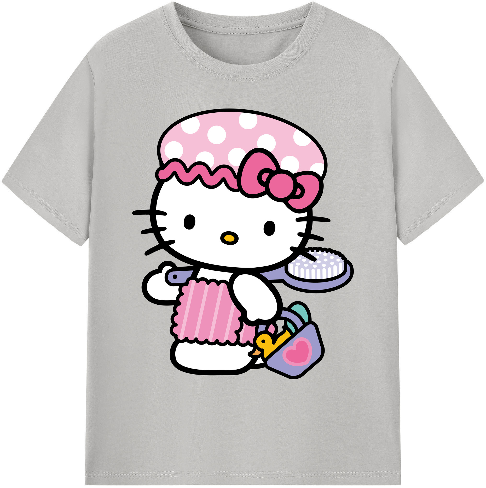 （画像用） Hello Kitty ハローキティ 綿100％ メンズ半袖Tシャツ｜肌触りやわらか＆通気性