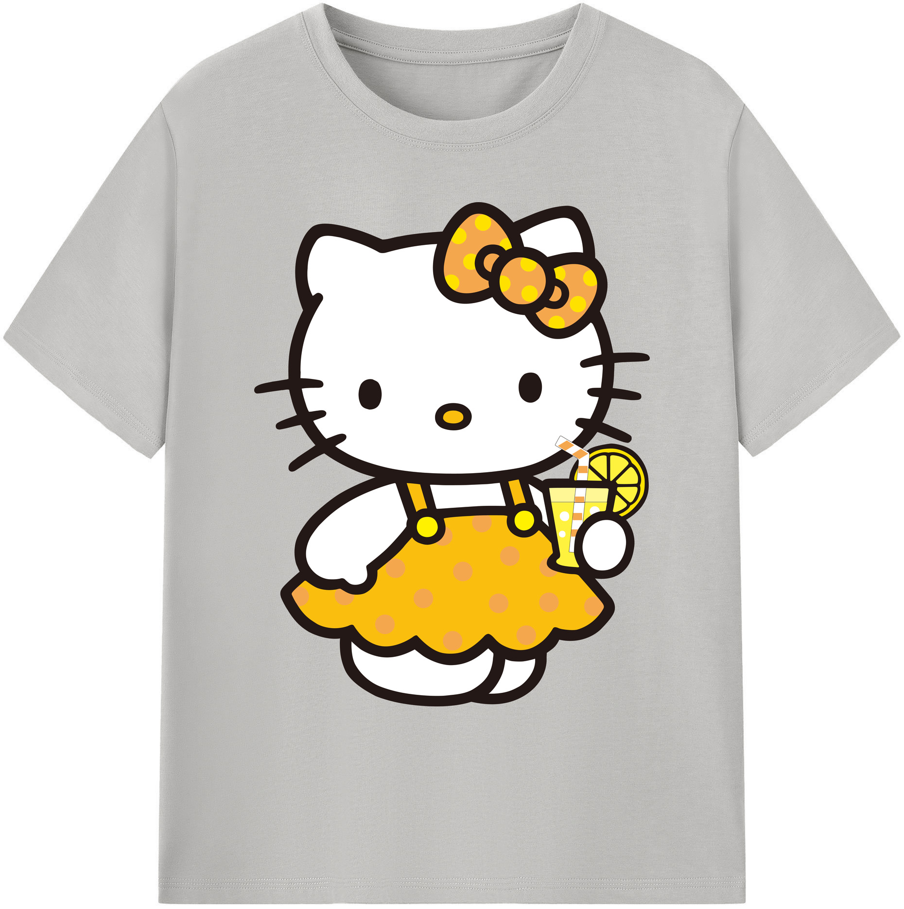 （画像用） Hello Kitty ハローキティ 綿100％ メンズ半袖Tシャツ｜肌触りやわらか＆通気性