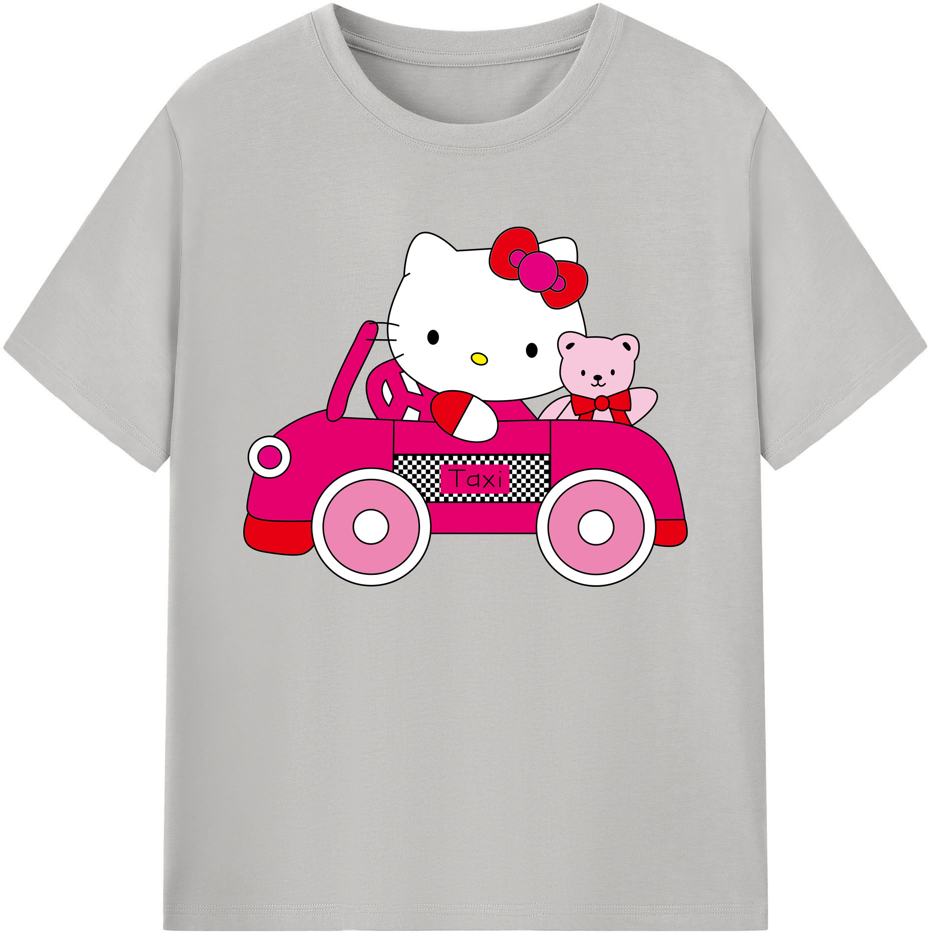 （画像用） Hello Kitty ハローキティ 綿100％ メンズ半袖Tシャツ｜肌触りやわらか＆通気性