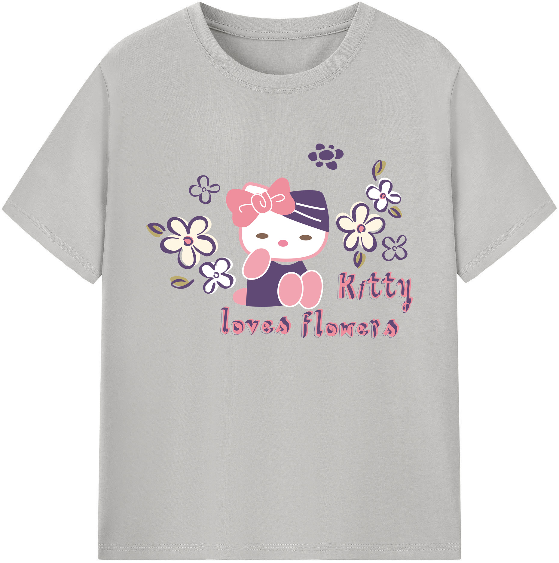 （画像用） Hello Kitty ハローキティ 綿100％ メンズ半袖Tシャツ｜肌触りやわらか＆通気性