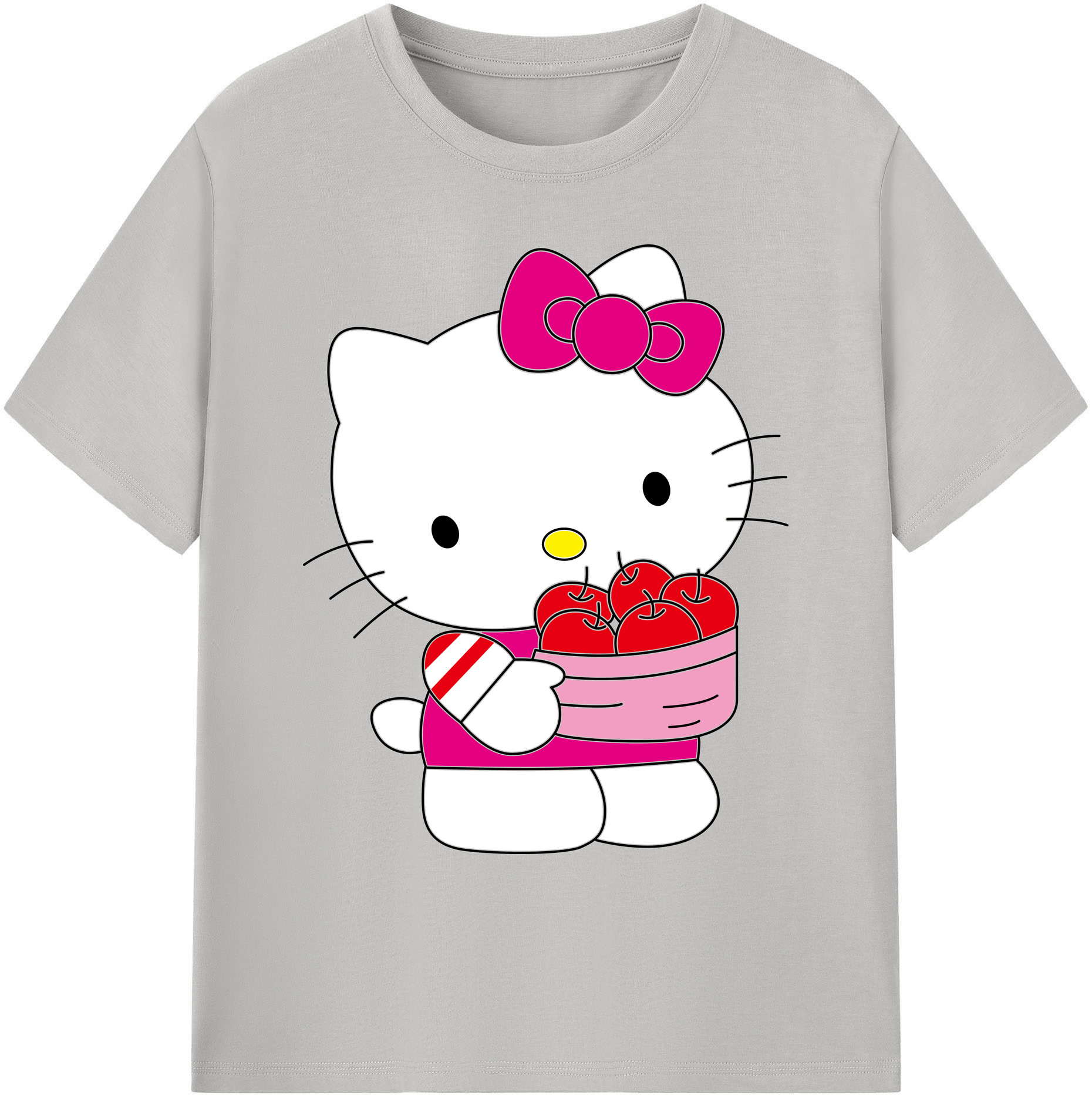 （画像用） Hello Kitty ハローキティ 綿100％ メンズ半袖Tシャツ｜肌触りやわらか＆通気性