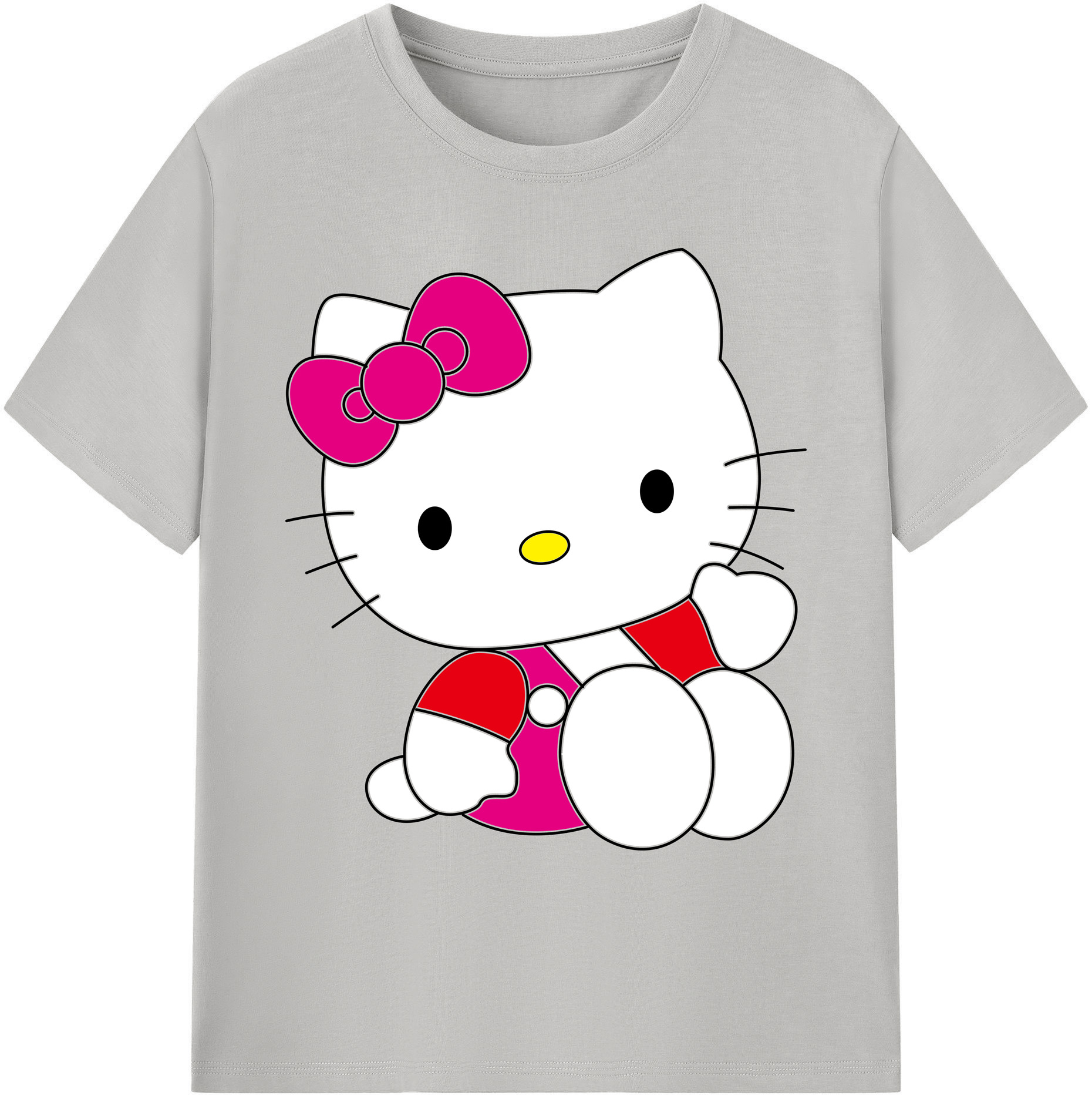 （画像用） Hello Kitty ハローキティ 綿100％ メンズ半袖Tシャツ｜肌触りやわらか＆通気性