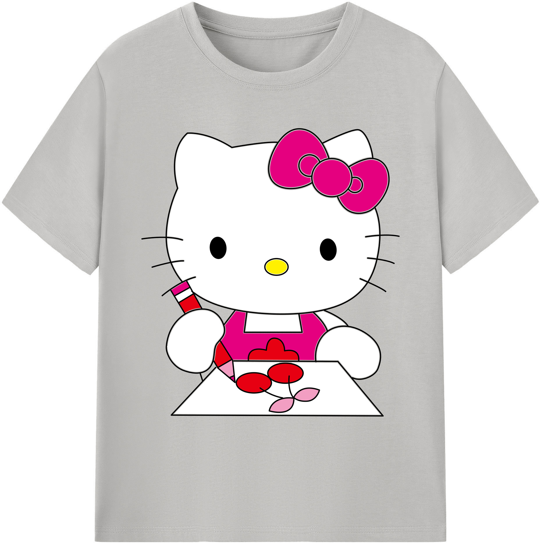 （画像用） Hello Kitty ハローキティ 綿100％ メンズ半袖Tシャツ｜肌触りやわらか＆通気性