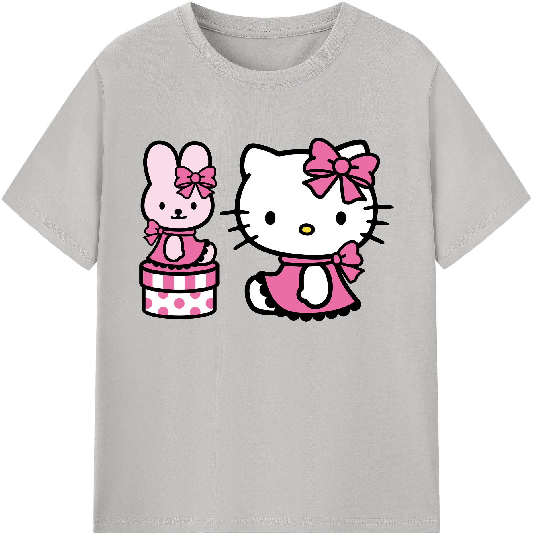（画像用） Hello Kitty ハローキティ 綿100％ メンズ半袖Tシャツ｜肌触りやわらか＆通気性