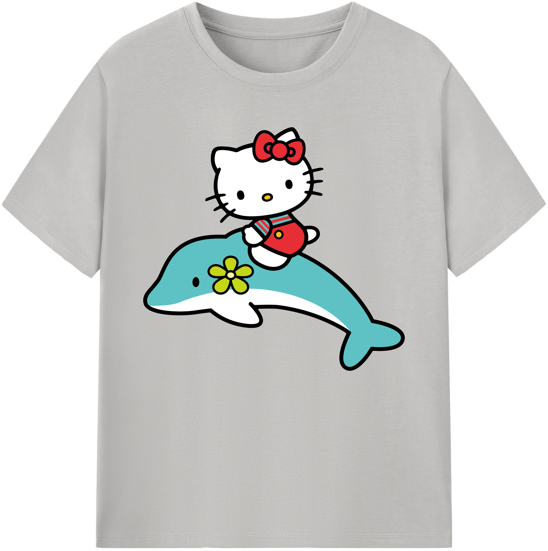 （画像用） Hello Kitty ハローキティ 綿100％ メンズ半袖Tシャツ｜肌触りやわらか＆通気性