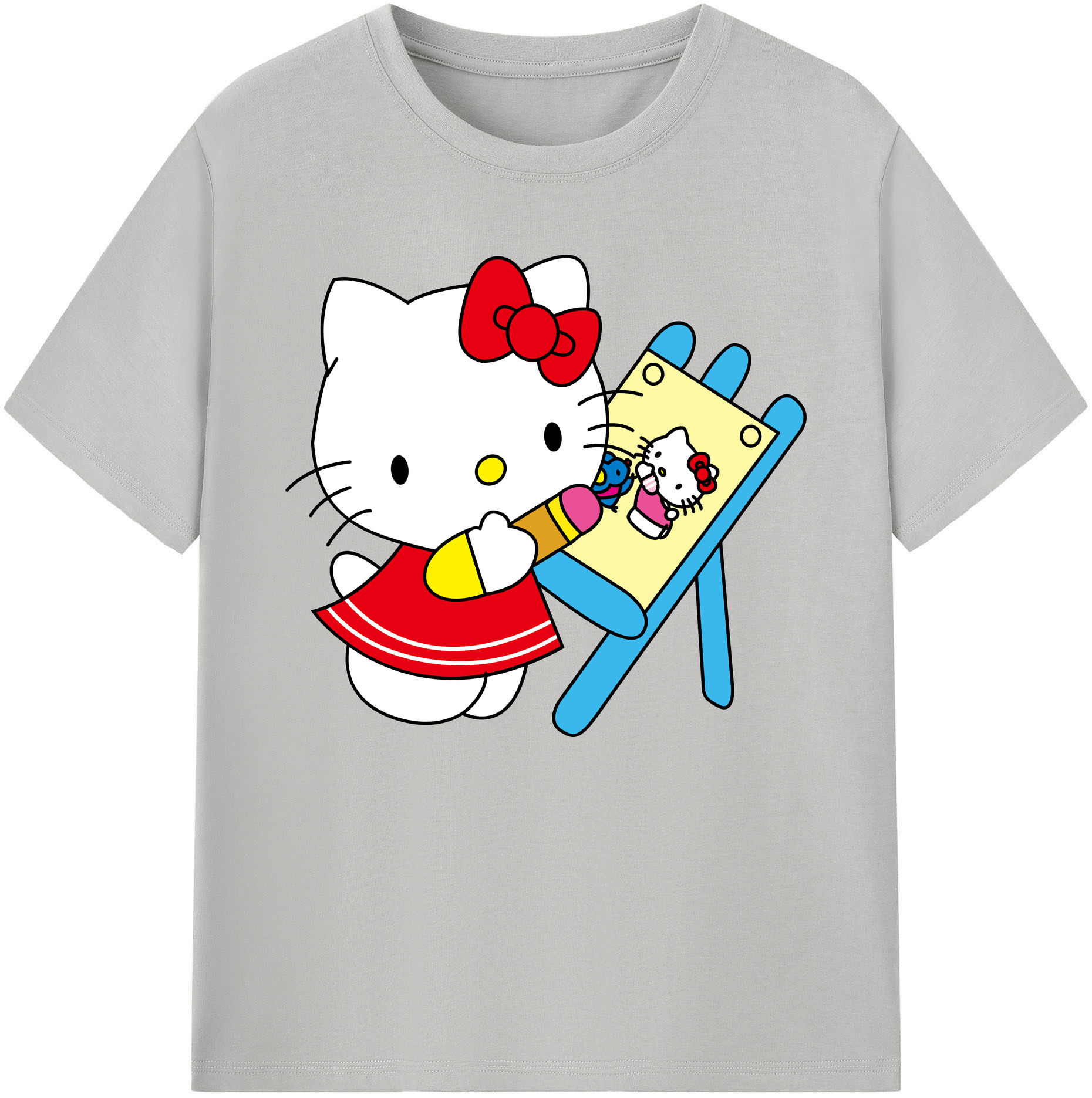 （画像用） Hello Kitty ハローキティ 綿100％ メンズ半袖Tシャツ｜肌触りやわらか＆通気性