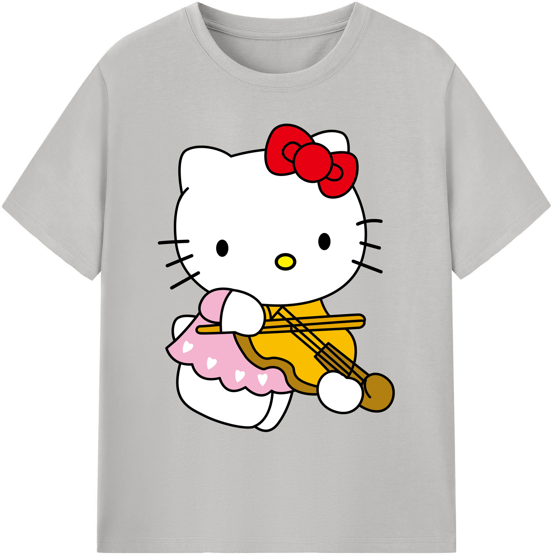 （画像用） Hello Kitty ハローキティ 綿100％ メンズ半袖Tシャツ｜肌触りやわらか＆通気性