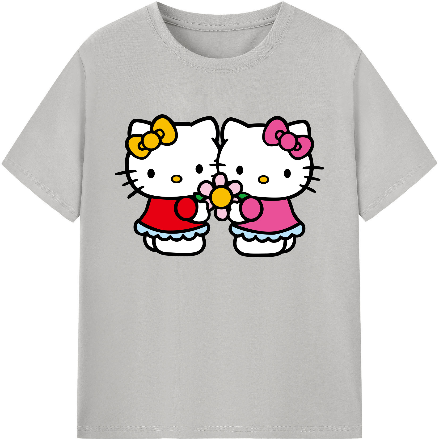 （画像用） Hello Kitty ハローキティ 綿100％ メンズ半袖Tシャツ｜肌触りやわらか＆通気性