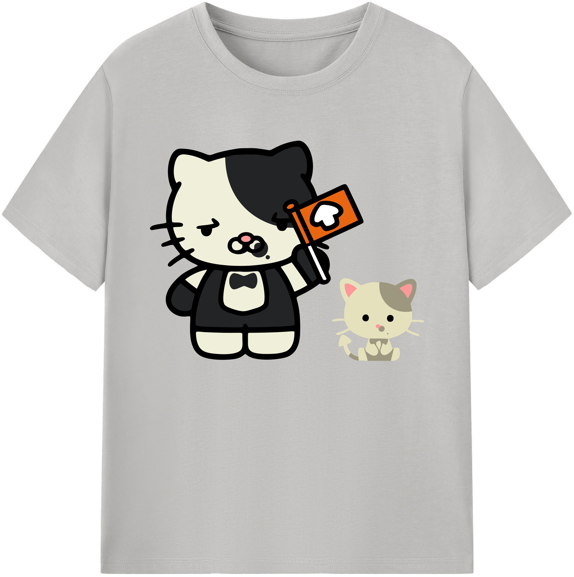 （画像用） Hello Kitty ハローキティ 綿100％ メンズ半袖Tシャツ｜肌触りやわらか＆通気性