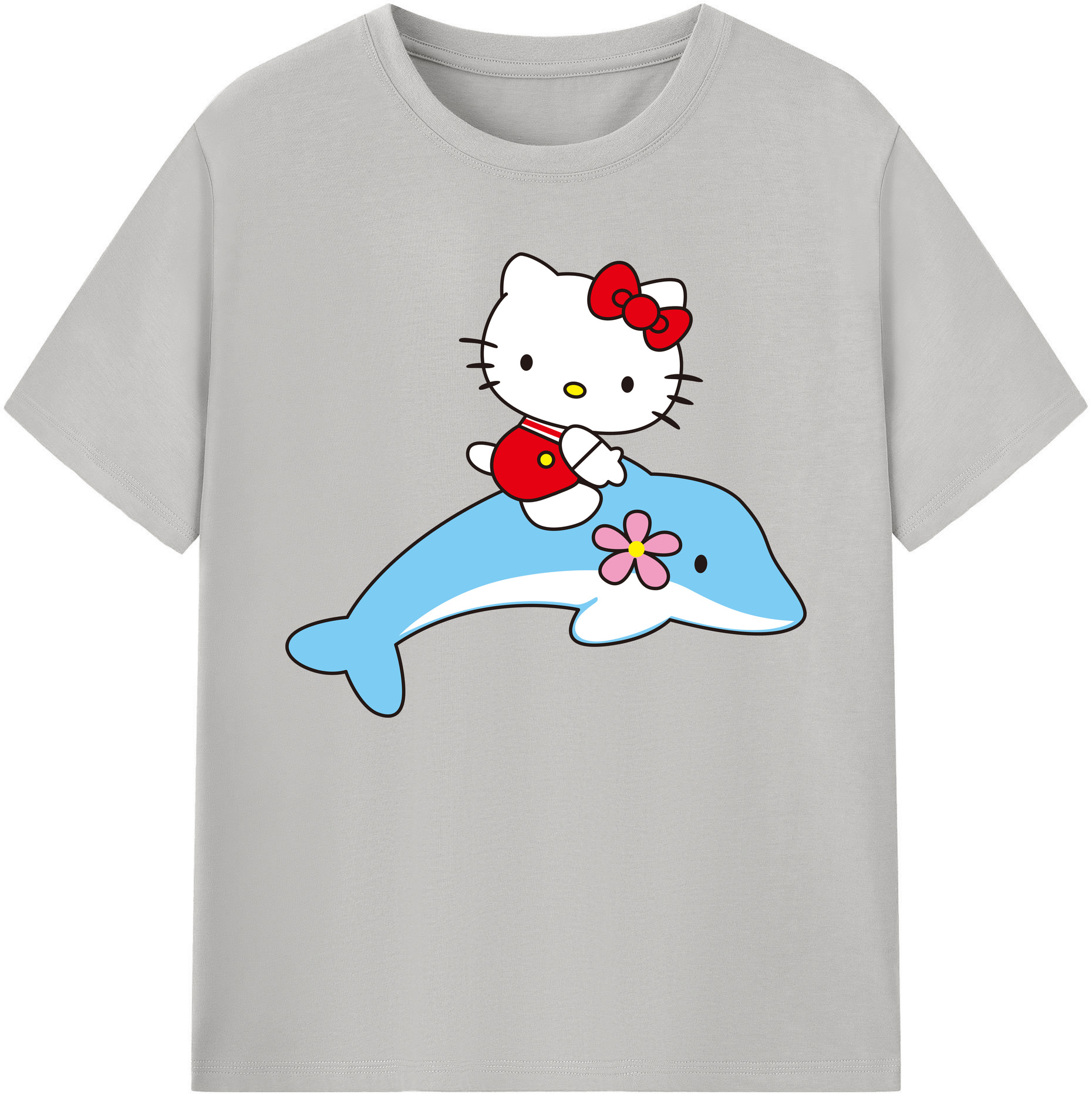 （画像用） Hello Kitty ハローキティ 綿100％ メンズ半袖Tシャツ｜肌触りやわらか＆通気性
