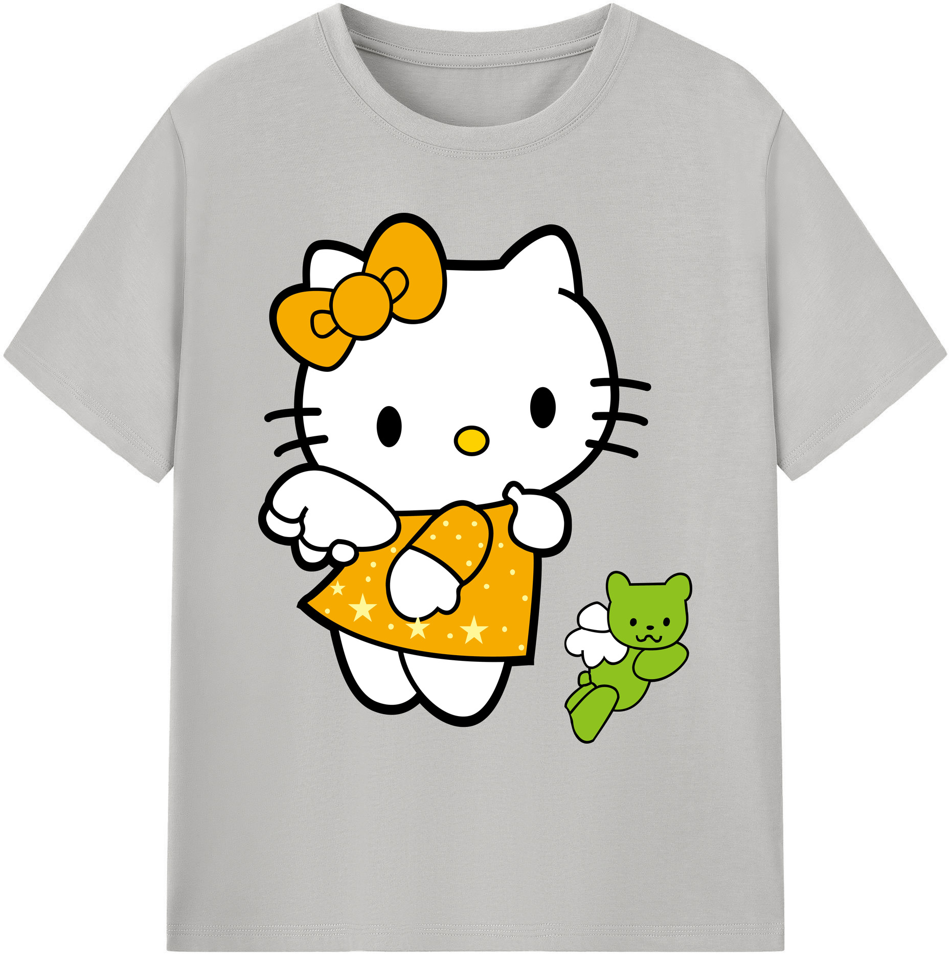 （画像用） Hello Kitty ハローキティ 綿100％ メンズ半袖Tシャツ｜肌触りやわらか＆通気性