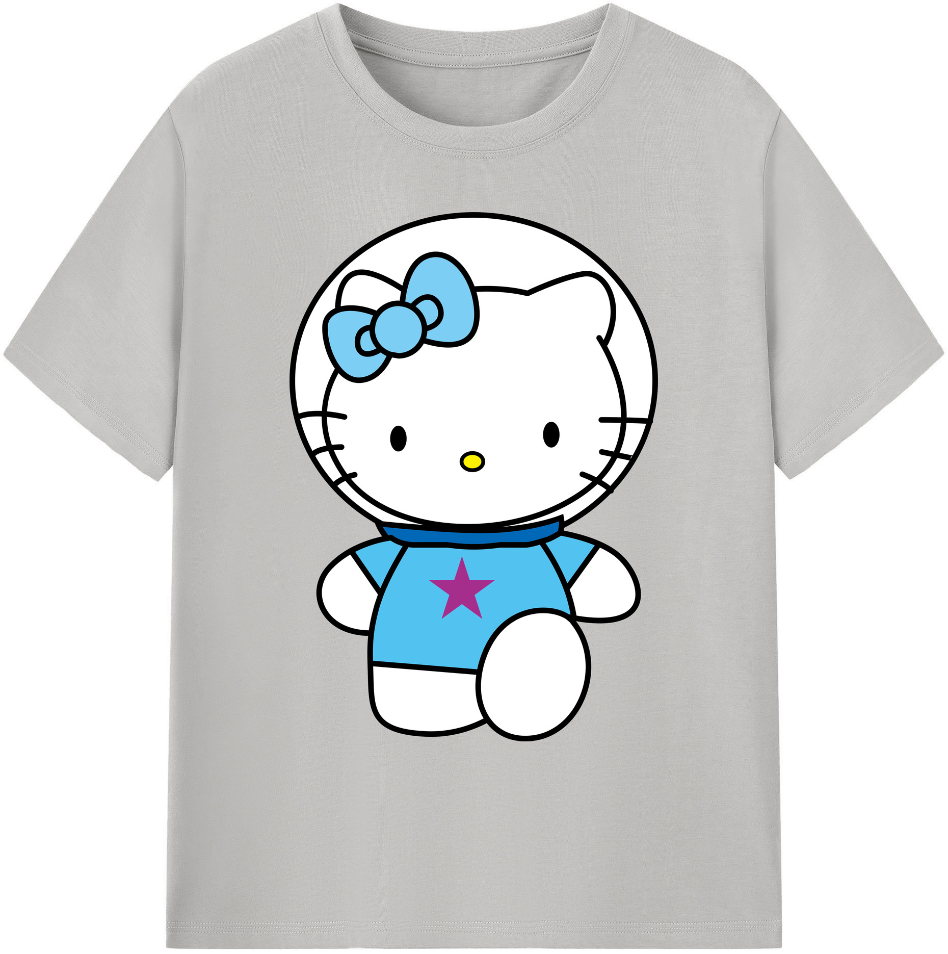 （画像用） Hello Kitty ハローキティ 綿100％ メンズ半袖Tシャツ｜肌触りやわらか＆通気性