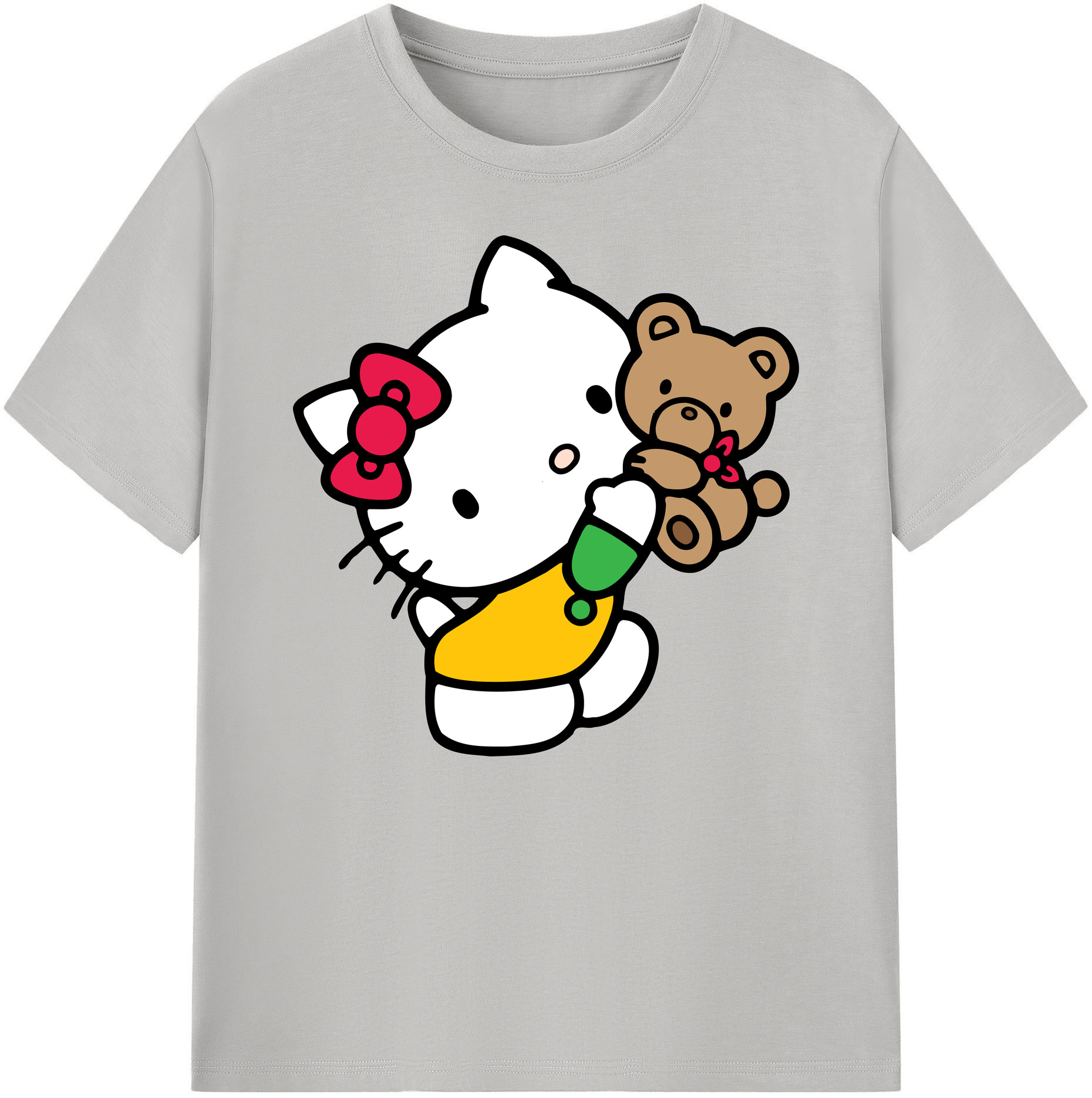 （画像用） Hello Kitty ハローキティ 綿100％ メンズ半袖Tシャツ｜肌触りやわらか＆通気性