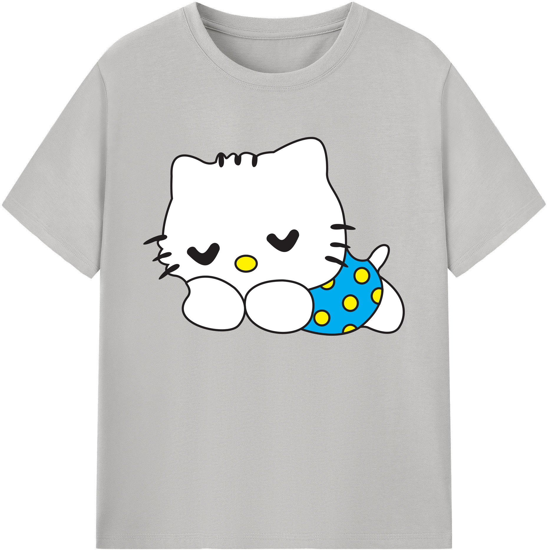 （画像用） Hello Kitty ハローキティ 綿100％ メンズ半袖Tシャツ｜肌触りやわらか＆通気性