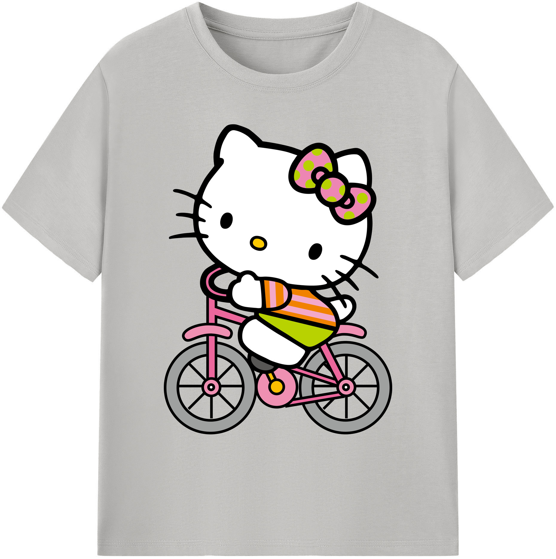 （画像用） Hello Kitty ハローキティ 綿100％ メンズ半袖Tシャツ｜肌触りやわらか＆通気性