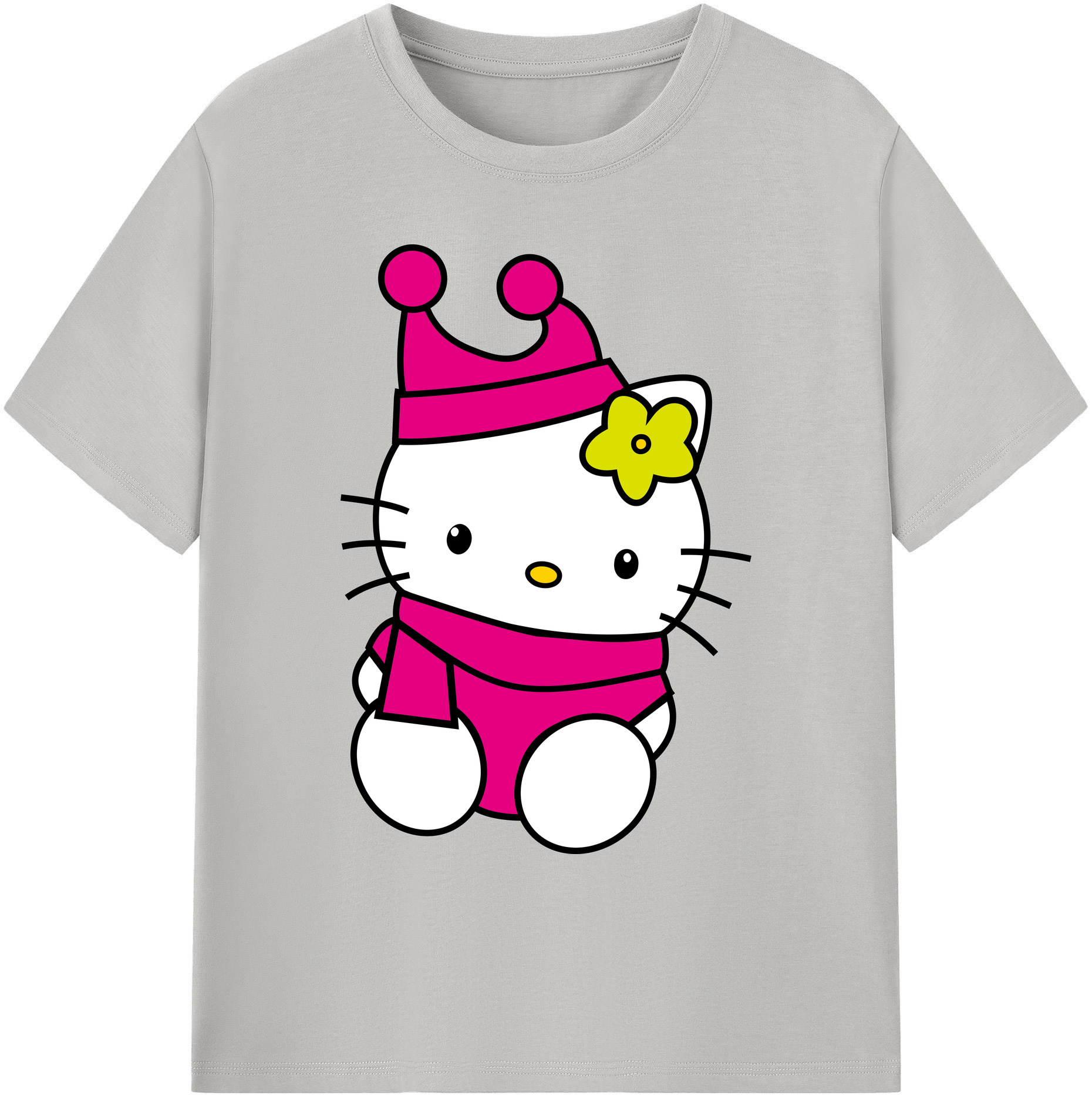 （画像用） Hello Kitty ハローキティ 綿100％ メンズ半袖Tシャツ｜肌触りやわらか＆通気性