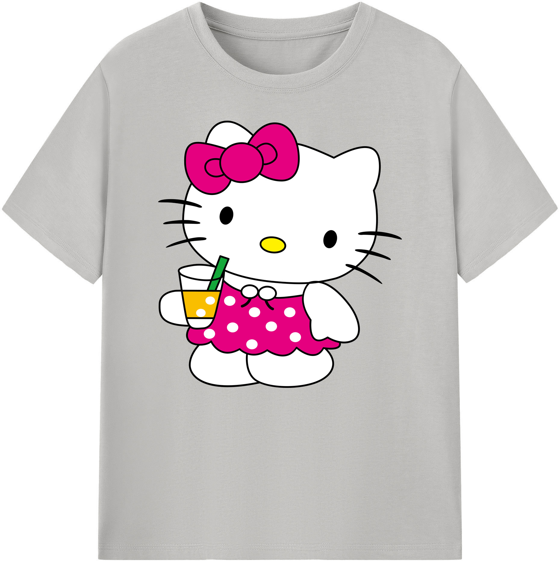 （画像用） Hello Kitty ハローキティ 綿100％ メンズ半袖Tシャツ｜肌触りやわらか＆通気性